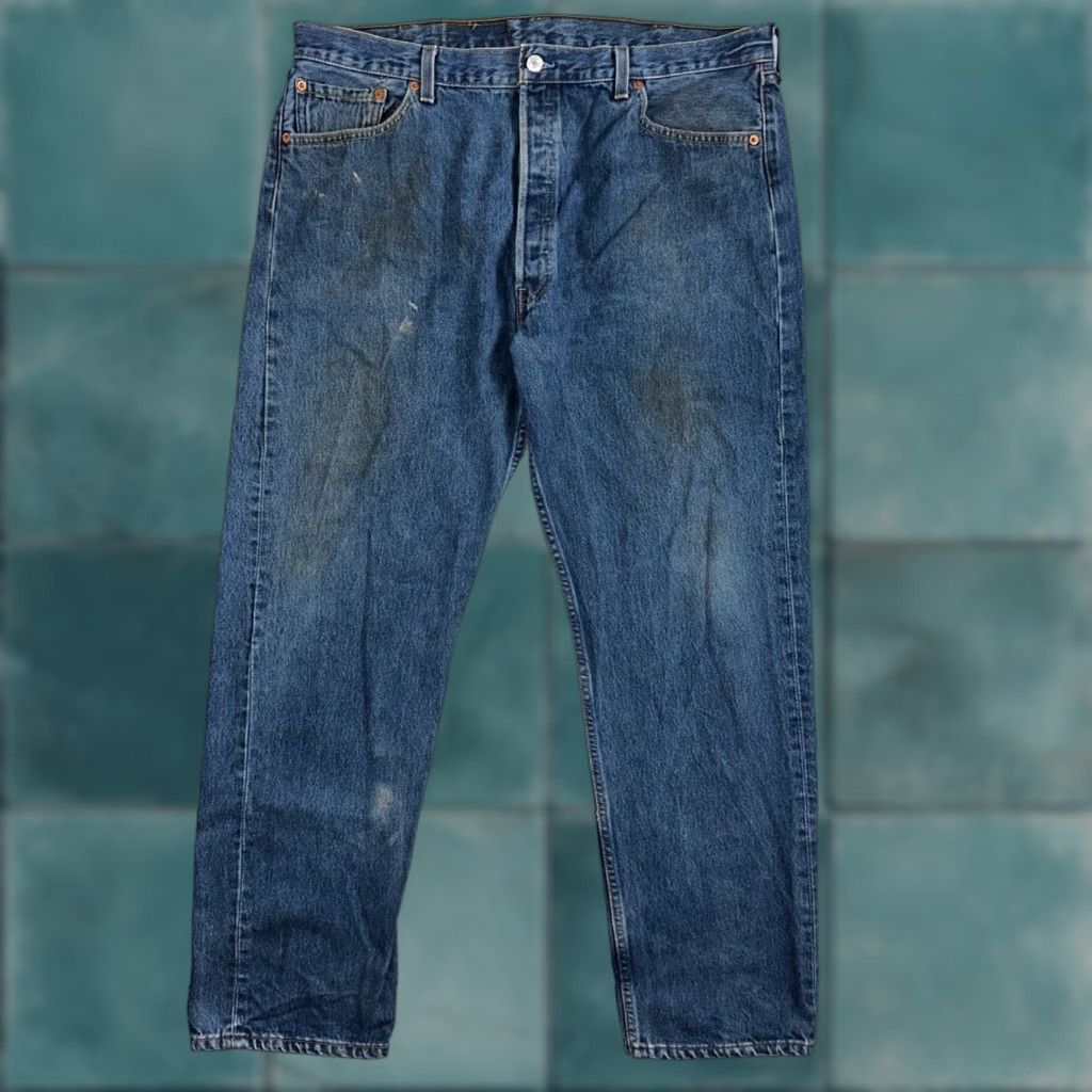 Levi's VINTAGE Levi's 501 Jeans Straight Men 40x32 Blue Dark Wash 90s USA Denim 501 Series Classic Mid Rise Buttons Size US 40 / EU 56 - 1 Thumbnail