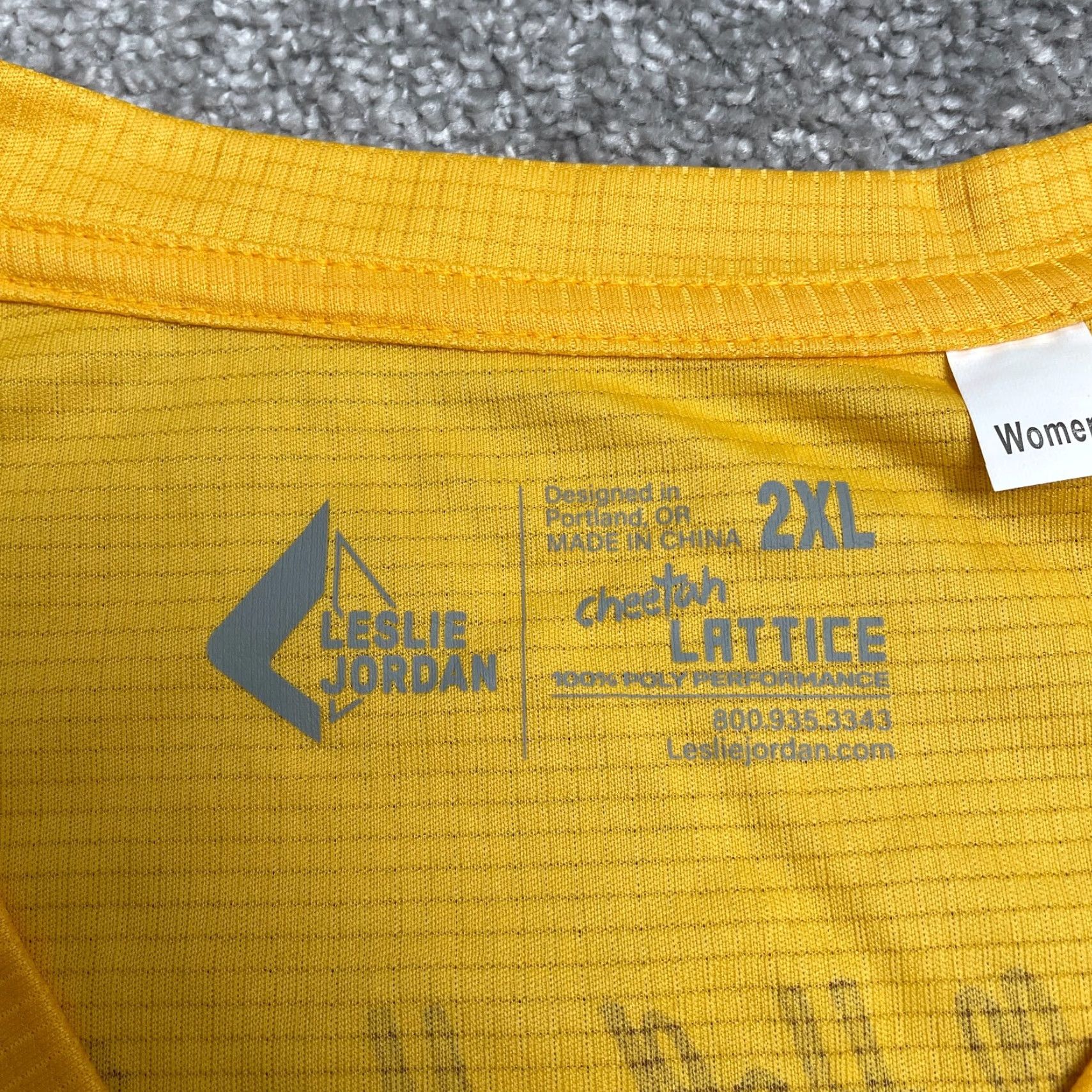 Jordan Brand Leslie Jordan T-Shirt Womens 2XL V-Neck Yellow Graphic Print Long Sleeve Outdoor Tee, Casual, Travel, Regular Fit, Polyester, Breathable, Lightweight Size XXL / US 16-18 / IT 52-54 - 5 Thumbnail