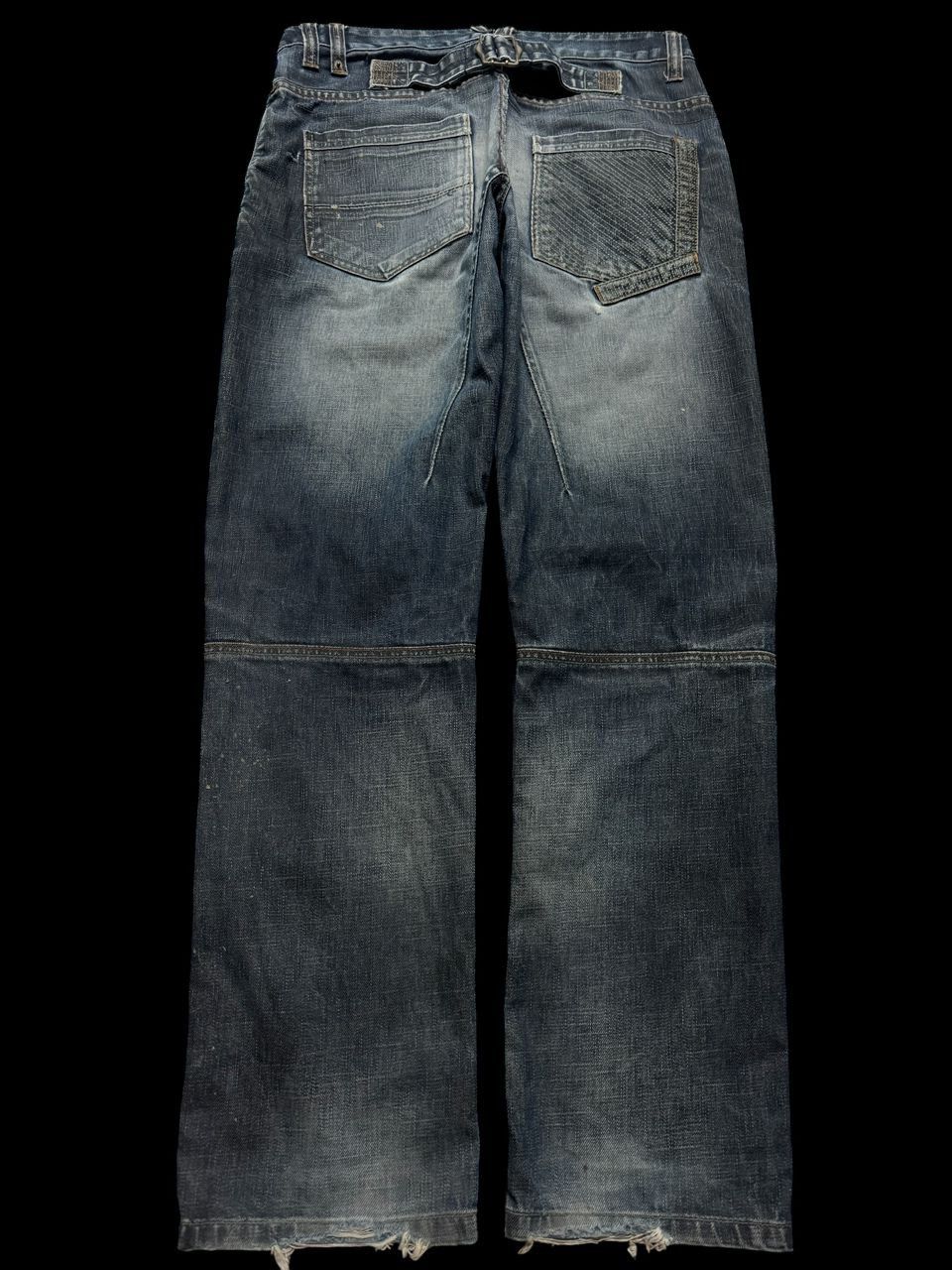 Rusty THRASHED Shine Denim Construction Rusty Blue Distressed Jean Size US 32 / EU 48 - 3 Thumbnail