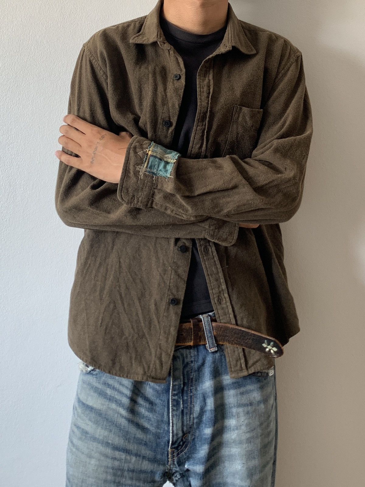 RRL Ralph Lauren Vintage RL Ralph Lauren Denim&Supply Patchwork Shirt Size US M / EU 48-50 / 2 - 2 Thumbnail