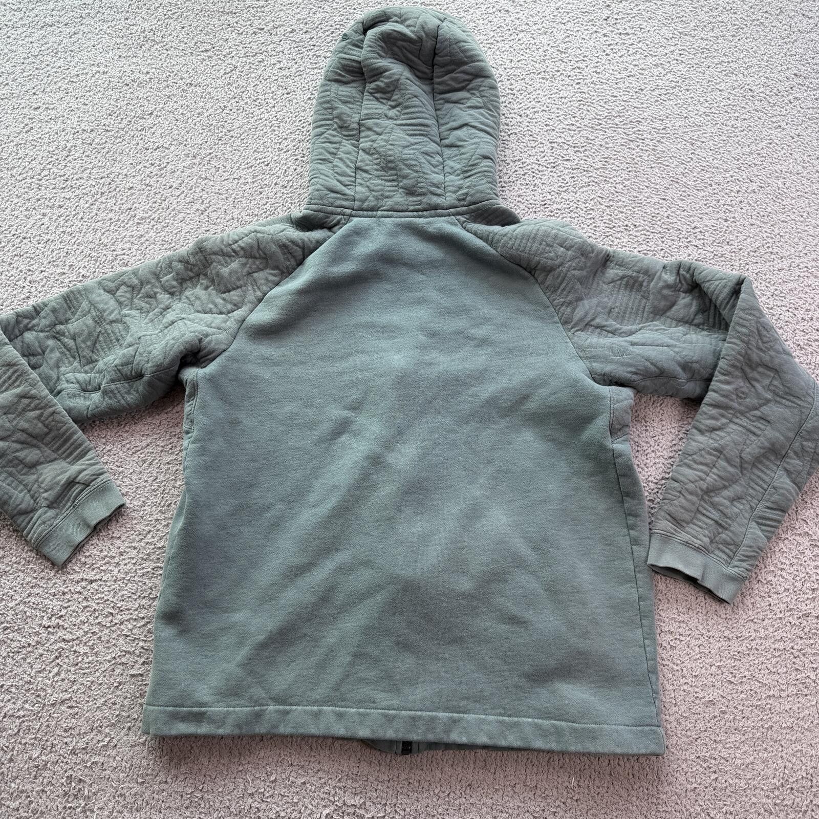 Nike Nike Full Zip Hoodie Jacket Quilted Sleeve Fleece Green XL Size US XL / EU 56 / 4 - 2 Thumbnail
