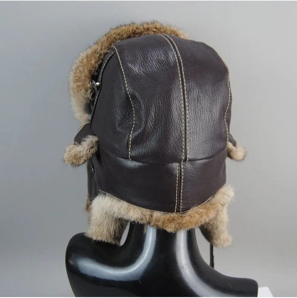 Vintage Unisex Genuine Sheepskin Real Rabbit Fur Hats Size ONE SIZE - 9 Thumbnail
