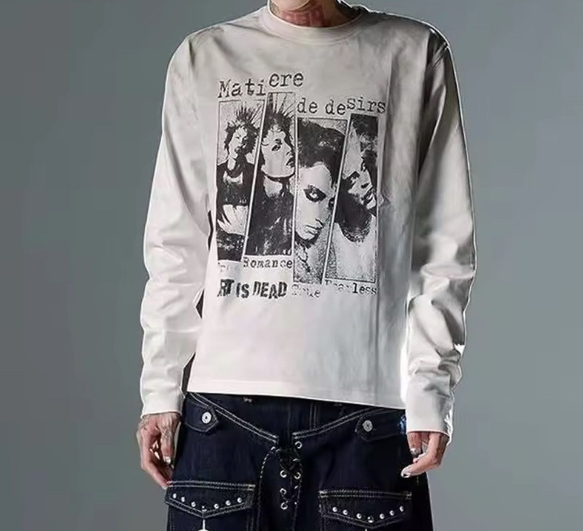 Other American Street Art Dead Punk Gothic Long Sleeve T-shirt Size US M / EU 48-50 / 2 - 1 Thumbnail