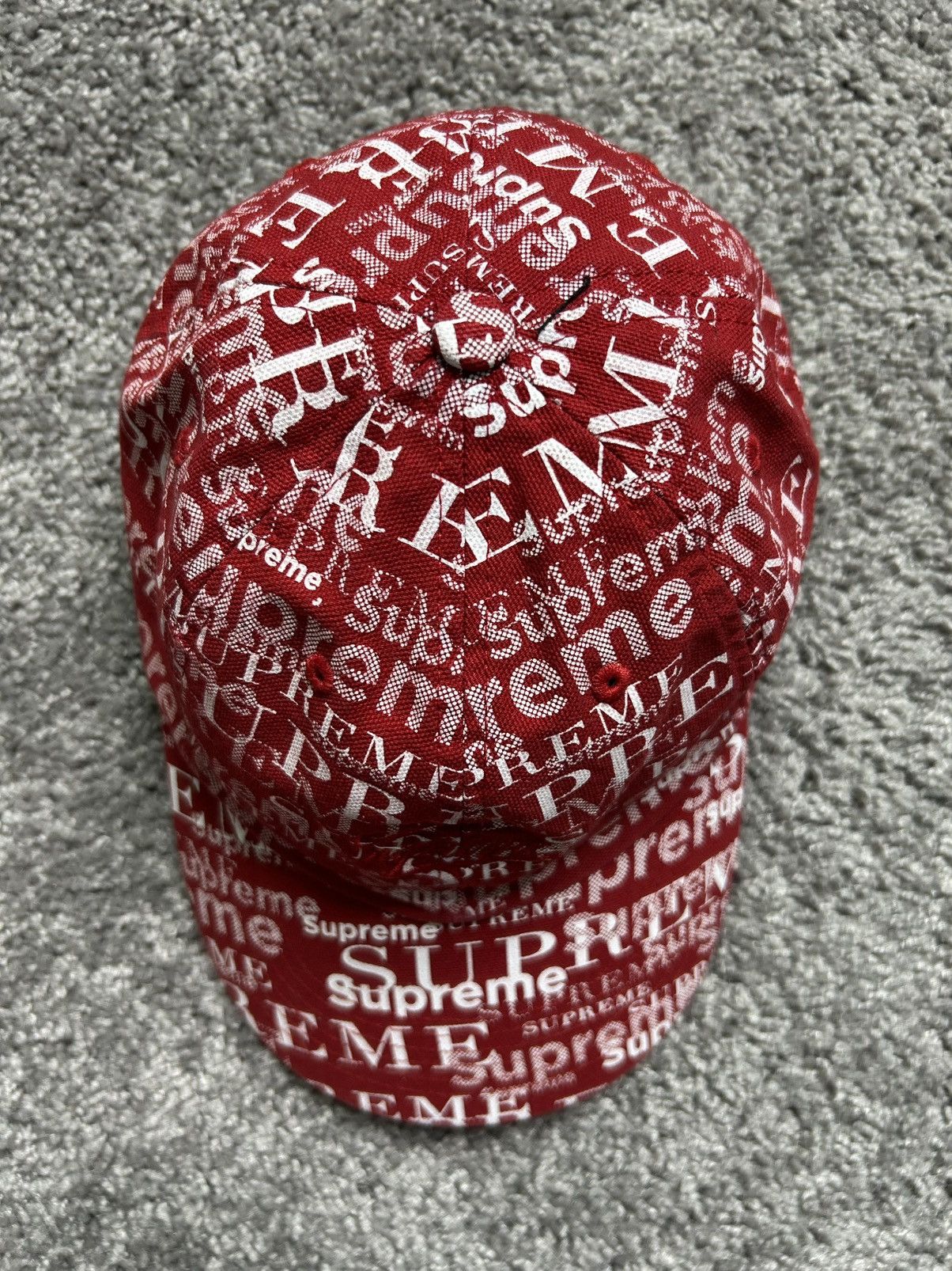 Other Supreme Logo Pattern 6-Panel Dark Red Made in USA FW20 Size ONE SIZE - 5 Thumbnail