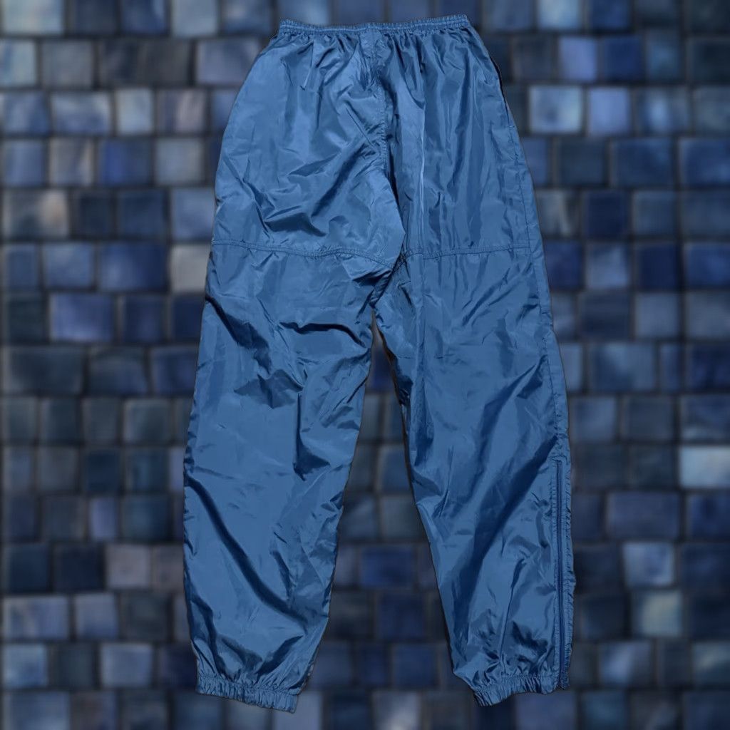 Nike VINTAGE Nike Windbreaker Pants Track Mens Large Blue White 90s Swoosh Check Size US 33 - 1 Thumbnail