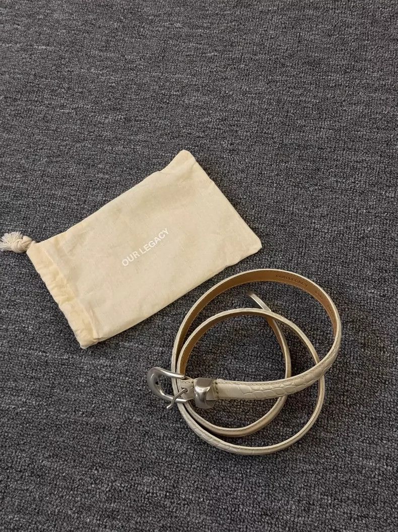 Our Legacy OUR LEGACY Silver Buckle Leather Belt- DMC Size ONE SIZE - 1 Thumbnail