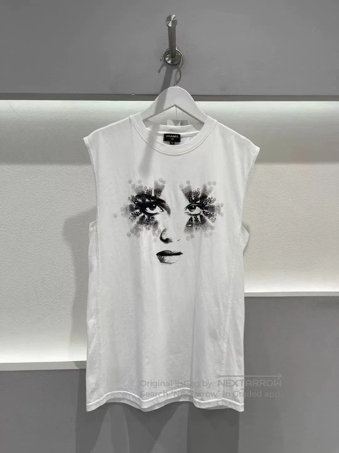 Chanel Chanel Portrait Print Sleeveless Top. Size US XS / EU 42 / 0 - 1 Thumbnail