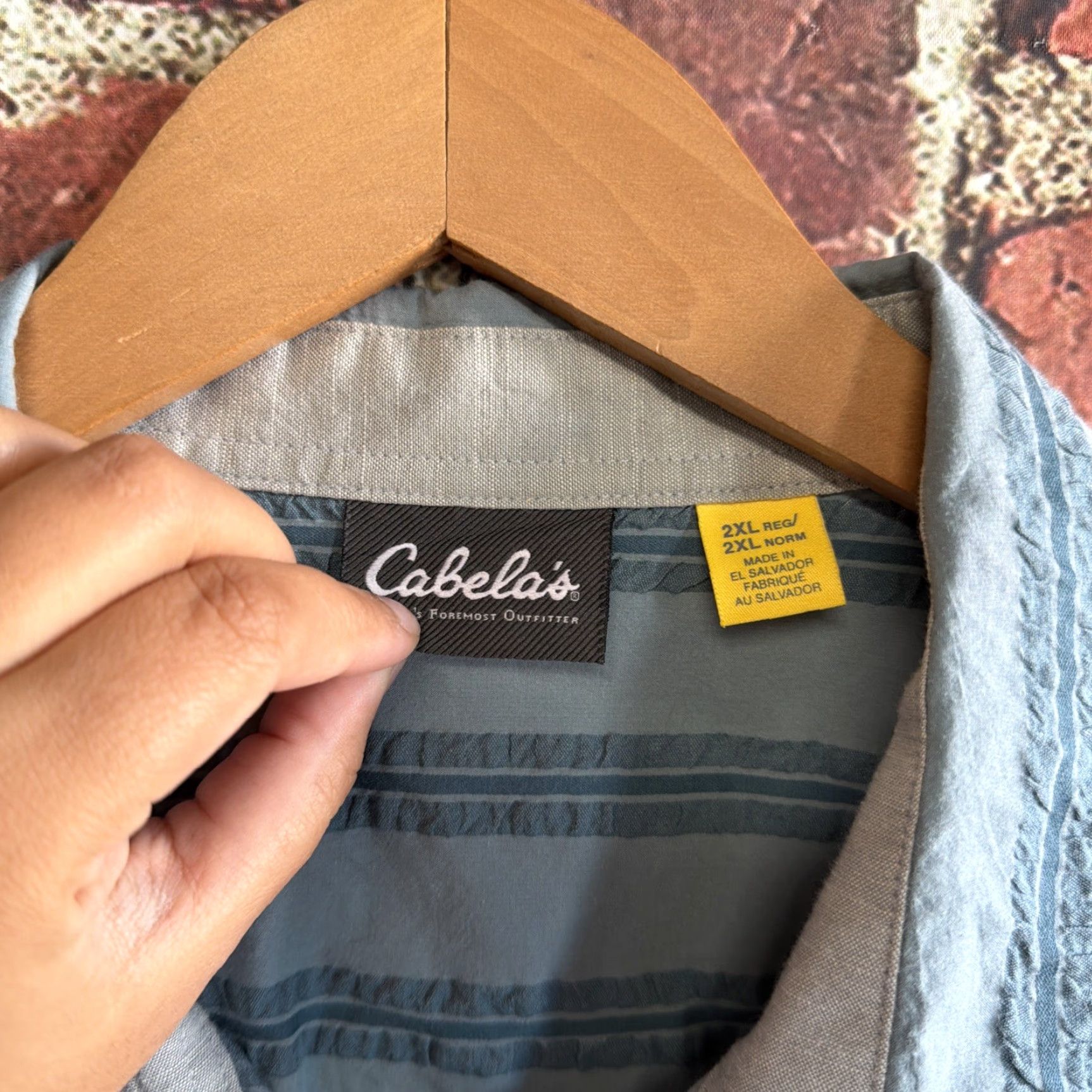 Vintage Cabela's Shirt Men L Blue Cotton Long Sleeve Outfitter Series Outdoor Hike Shirt Size US L / EU 52-54 / 3 - 2 Thumbnail