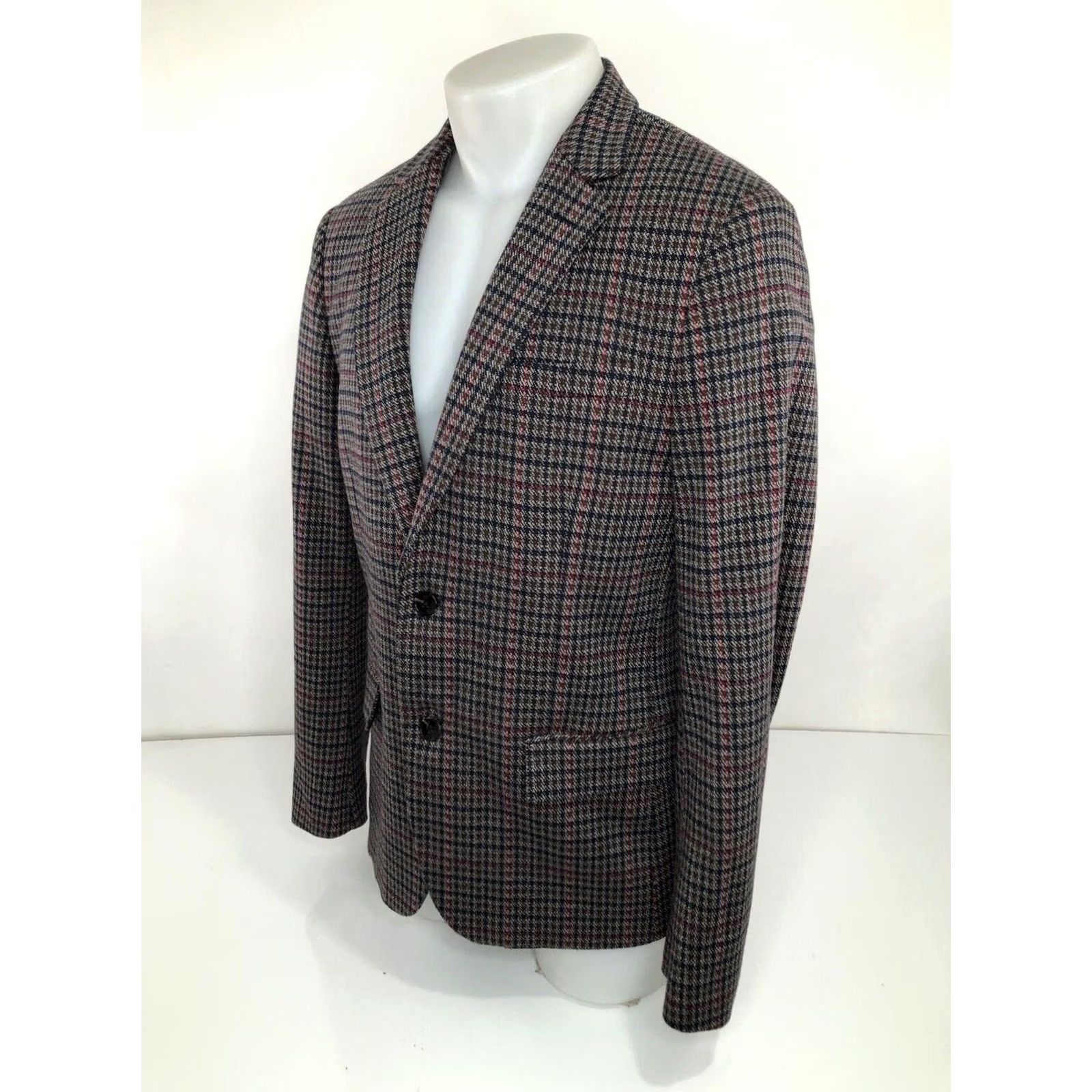 Scotch & Soda SCOTCH & SODA Blazer Mens L Blazer Jacket Brown / Blue / Red 90s B3 EXCELLENT Size 42R - 3 Thumbnail