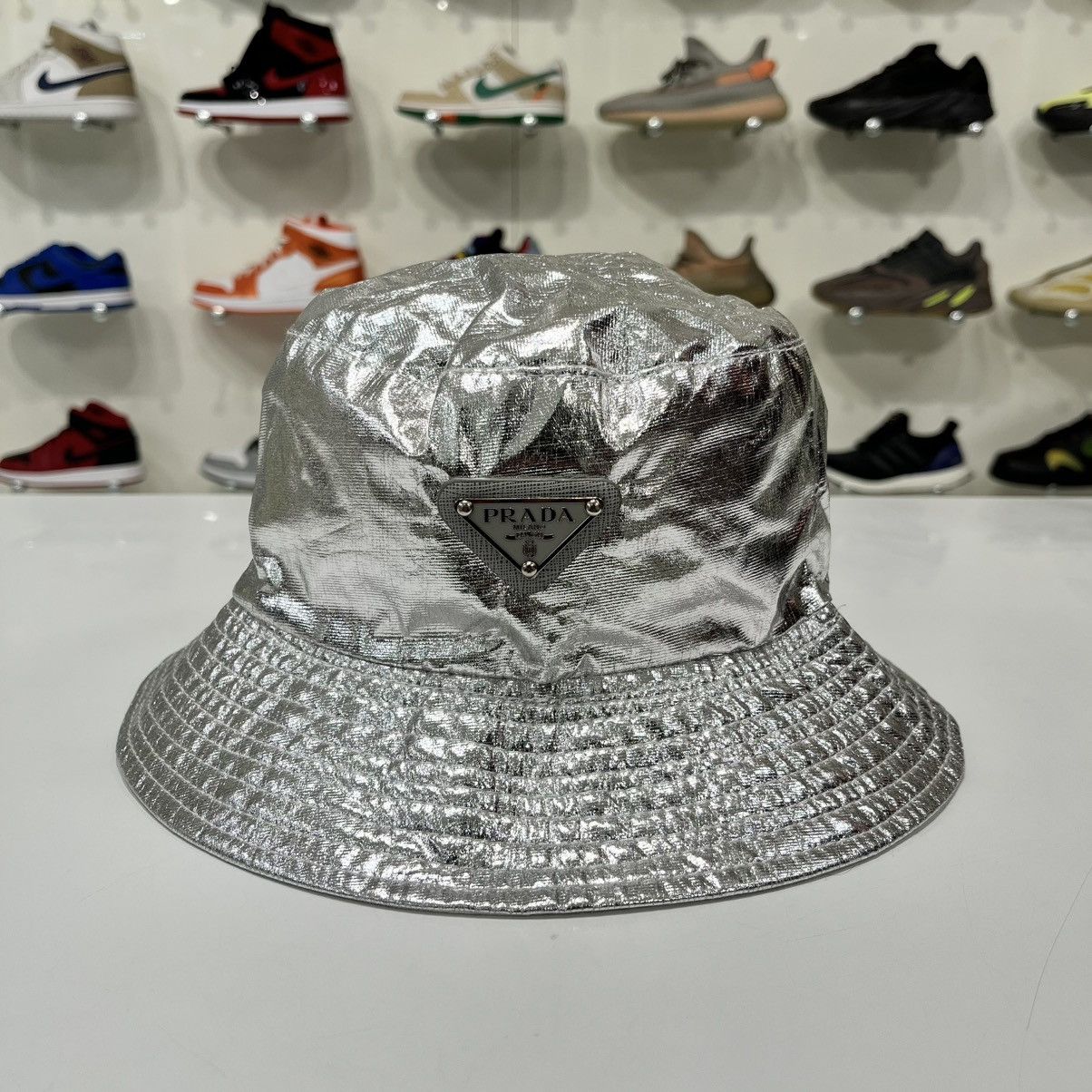 Prada Prada Bucket Hat Silver Size ONE SIZE - 1 Thumbnail