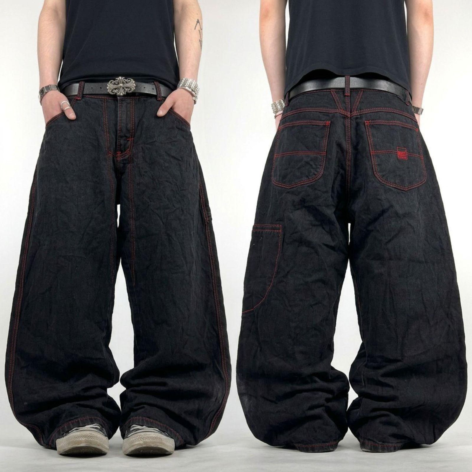 メンズ Wrangler archive black denim pants y2k