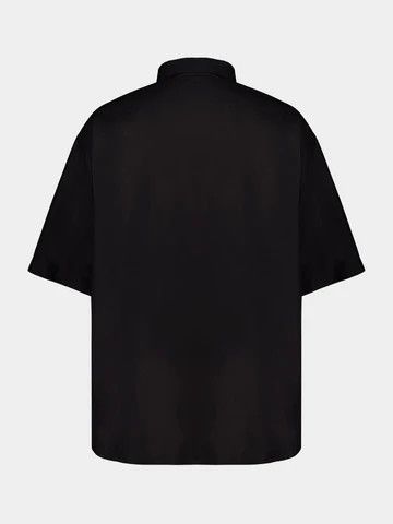 Balenciaga o1bcso1str0326 S/S Large Fit Shirt in Black Size US M / EU 48-50 / 2 - 2 Thumbnail