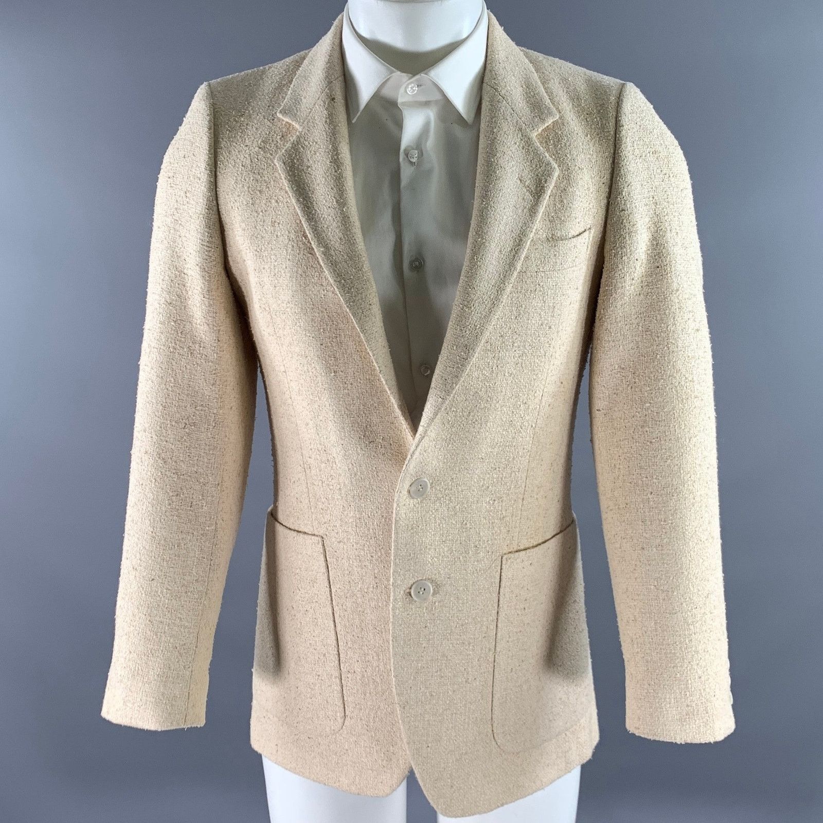 Yves Saint Laurent YVES SAINT LAURENT Size 38 Cream Tweed Wool Blend Sport Coat Size US 5.5 / EU 38 - 1 Thumbnail