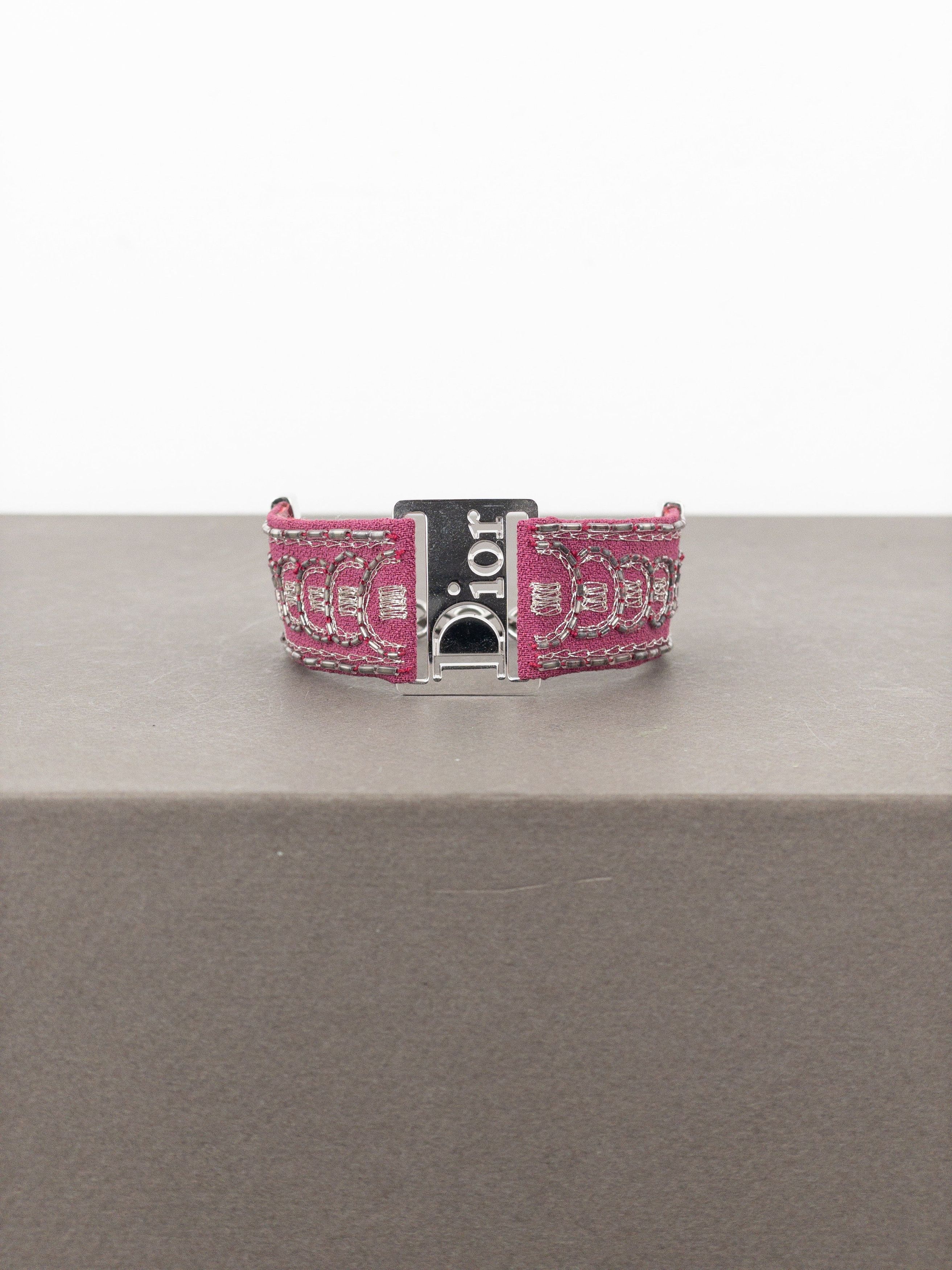 Dior by Galliano 2000s ‘Street Chic’ Buckle Embroidery Bracelet Size ONE SIZE - 1 Thumbnail