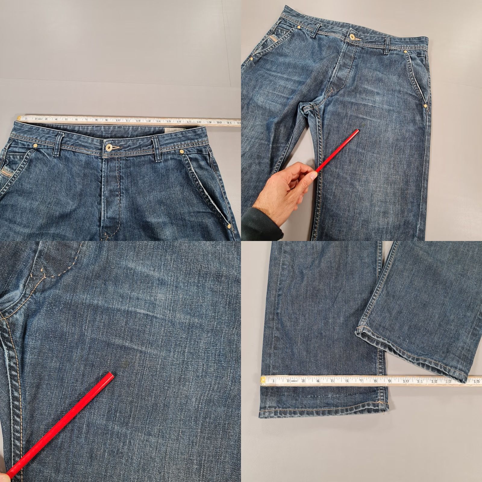 Diesel Diesel Reelack Mens Jeans Blue W36 L30 Straight Leg Denim Italy 0088Z Size US 36 / EU 52 - 8 Thumbnail