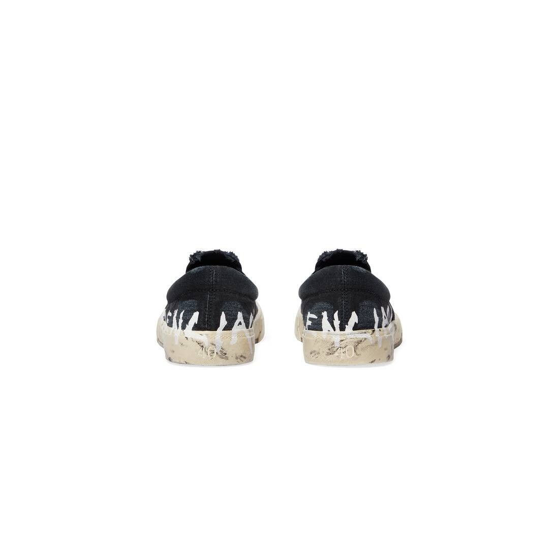 Balenciaga o1bcso1str0325 Paris Slip On Graffiti Sneakers in Black Size US 12 / EU 45 - 4 Thumbnail