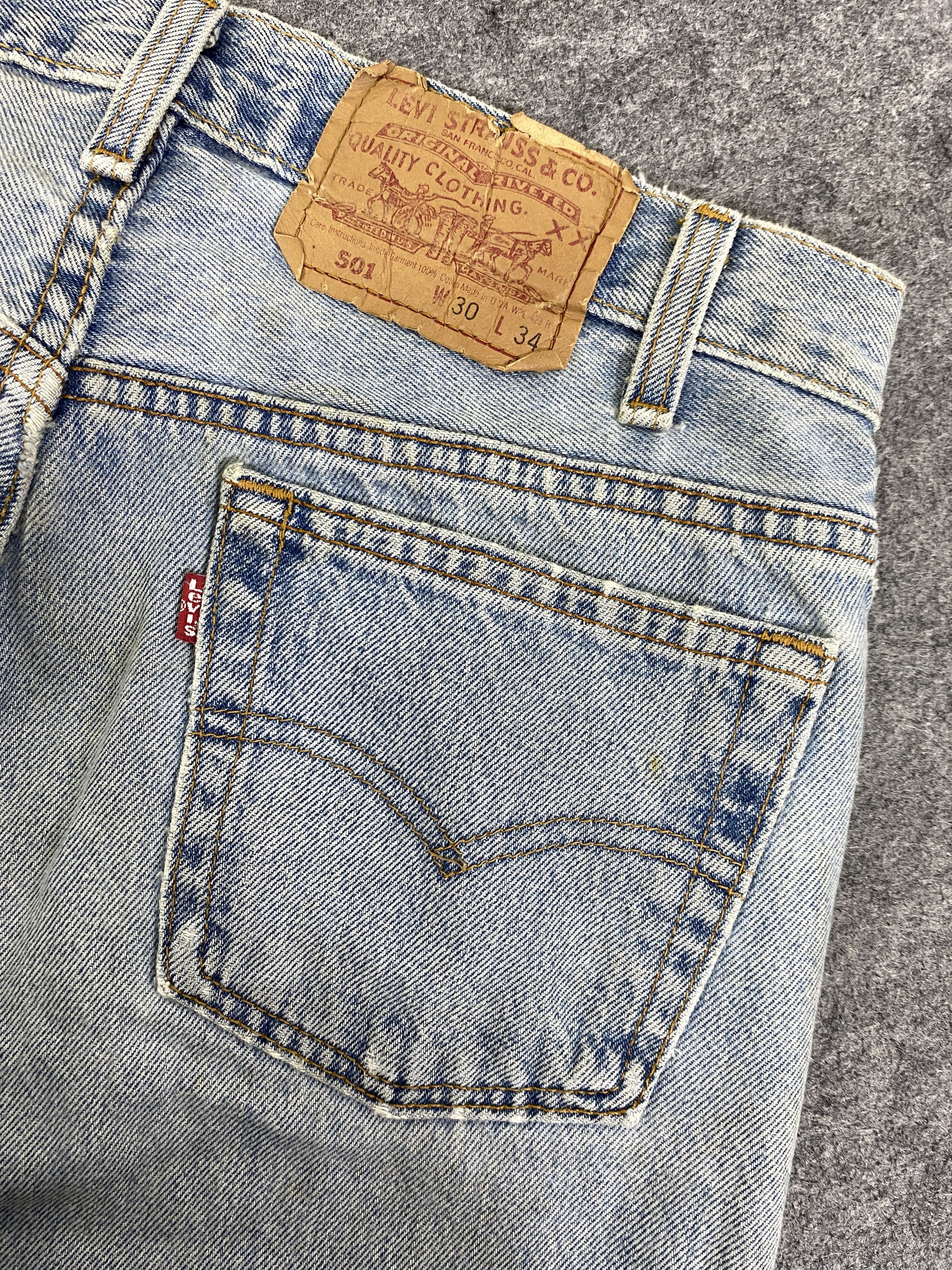 Levi's Light Blue Wash Vintage Levis 501 USA 30x27.5 - JN3170 Size US 30 / EU 46 - 11 Thumbnail