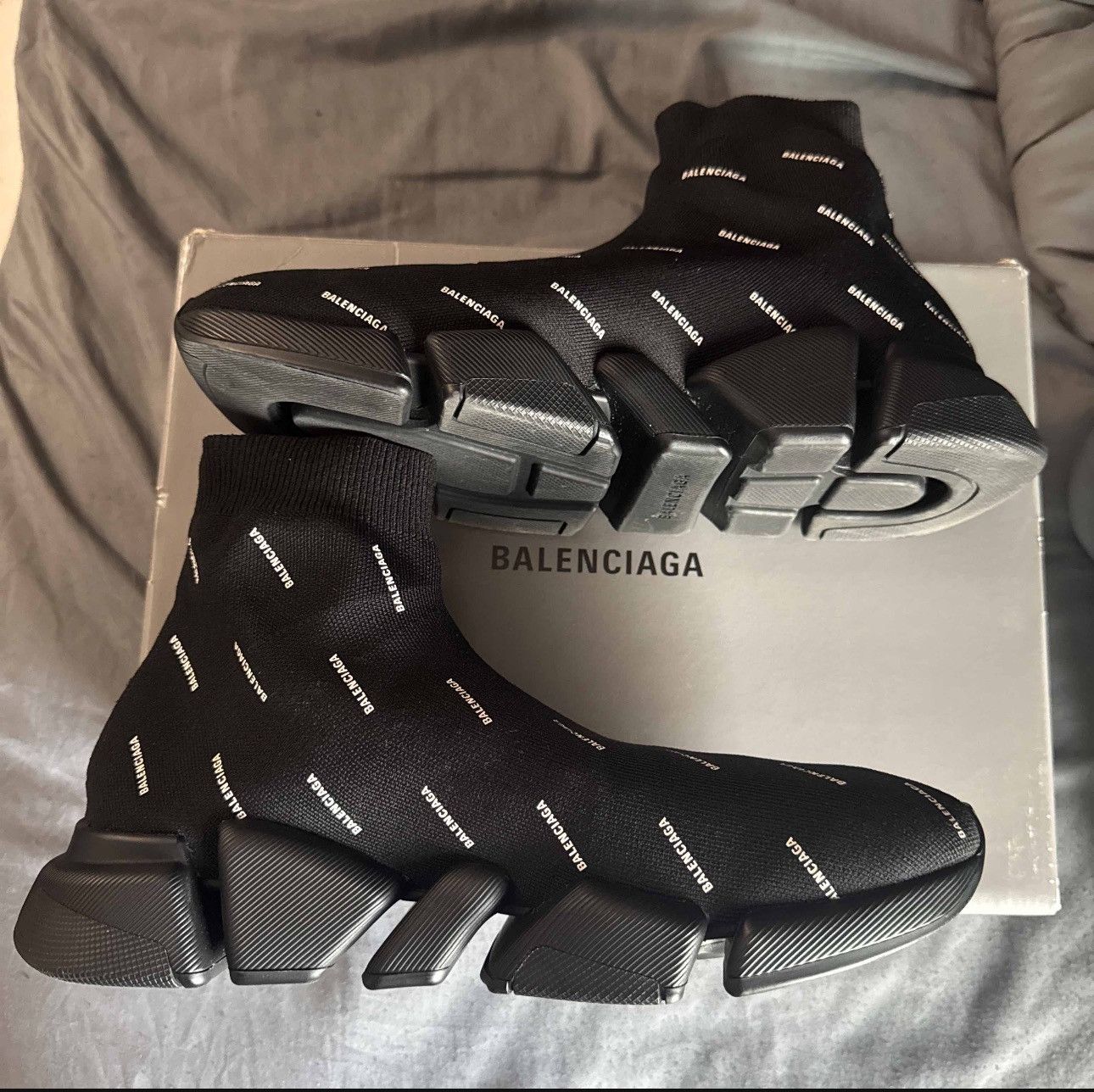 Balenciaga Balenciaga Speed 2.0 Sneaker 'All Over Logo - Black' Size US 11 / EU 44 - 1 Thumbnail