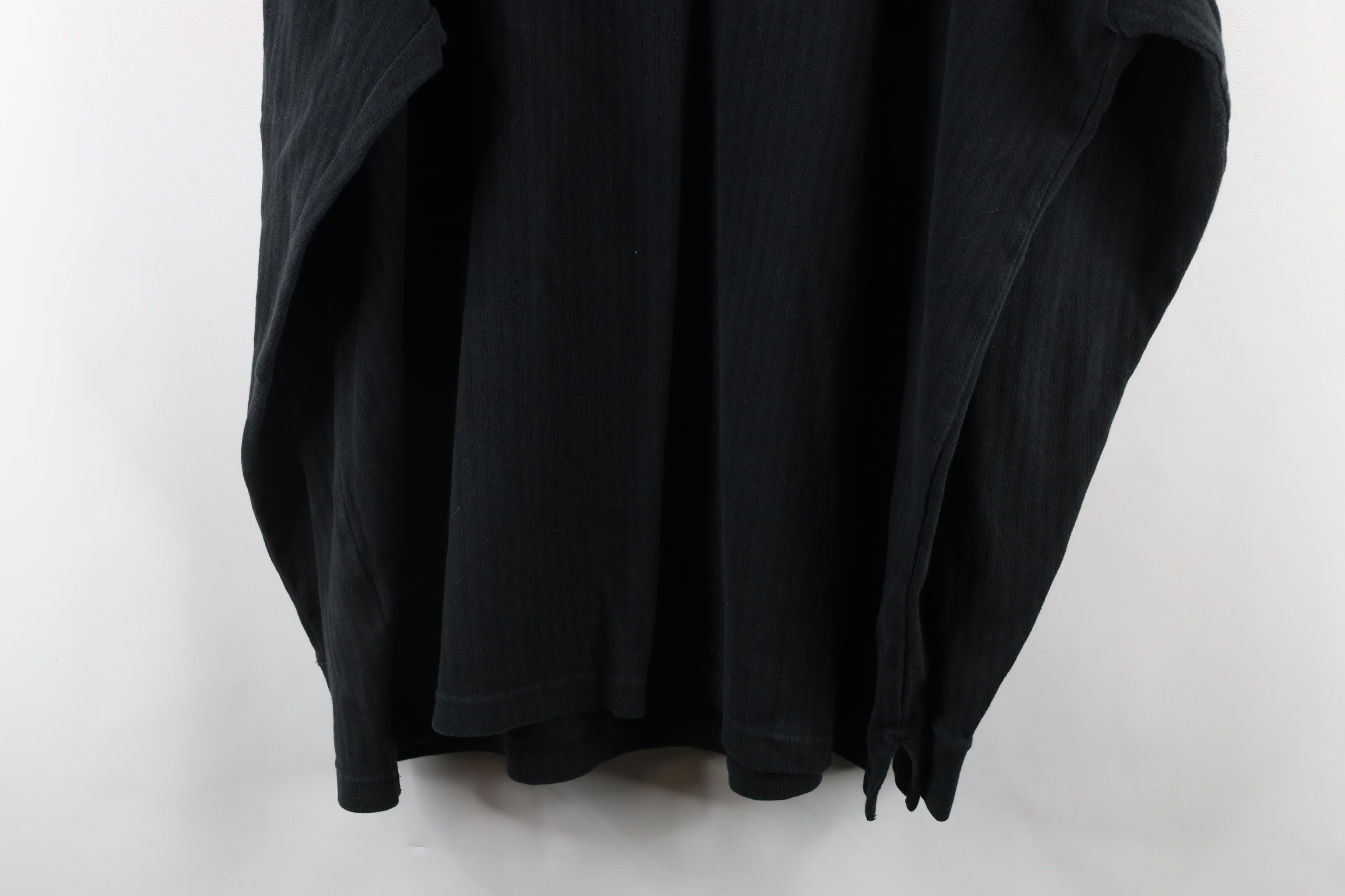 Vintage Vintage 90s Streetwear Ribbed Knit Mock Neck T-Shirt Black Size US XXL / EU 58 / 5 - 7 Thumbnail
