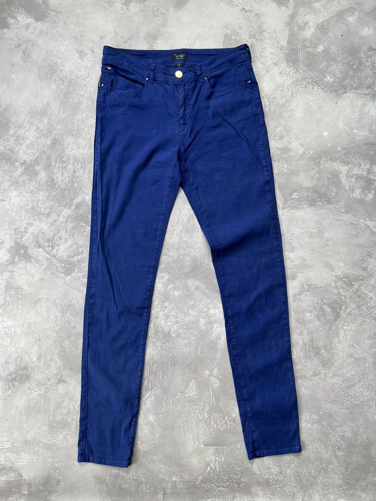 Giorgio Armani Armani Jeans Linen Lino-flex Pants Blue Size 32 Size 32" / US 10 / IT 46 - 2 Thumbnail