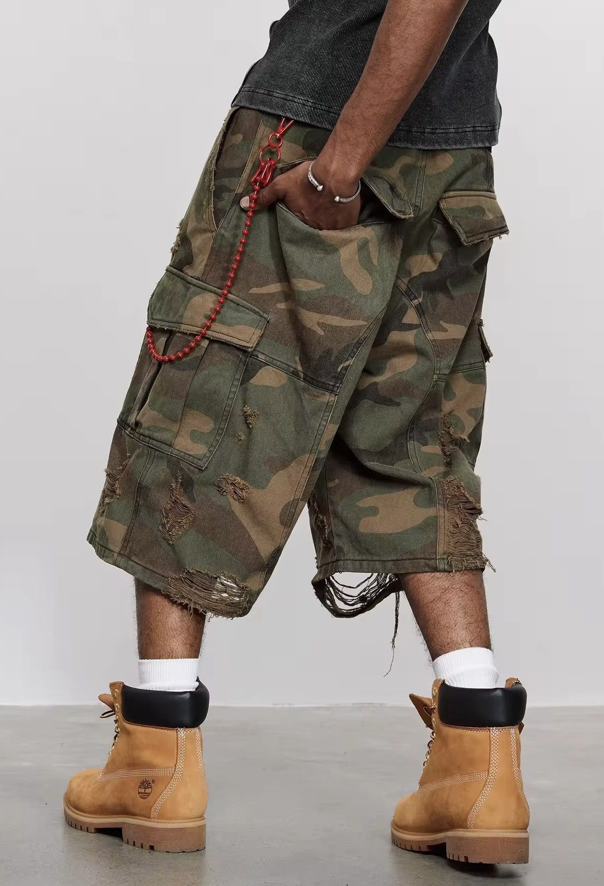 Designer × Japanese Brand × Vintage Washed faded damaged military skate hiphop shorts Size US 30 / EU 46 - 2 Thumbnail