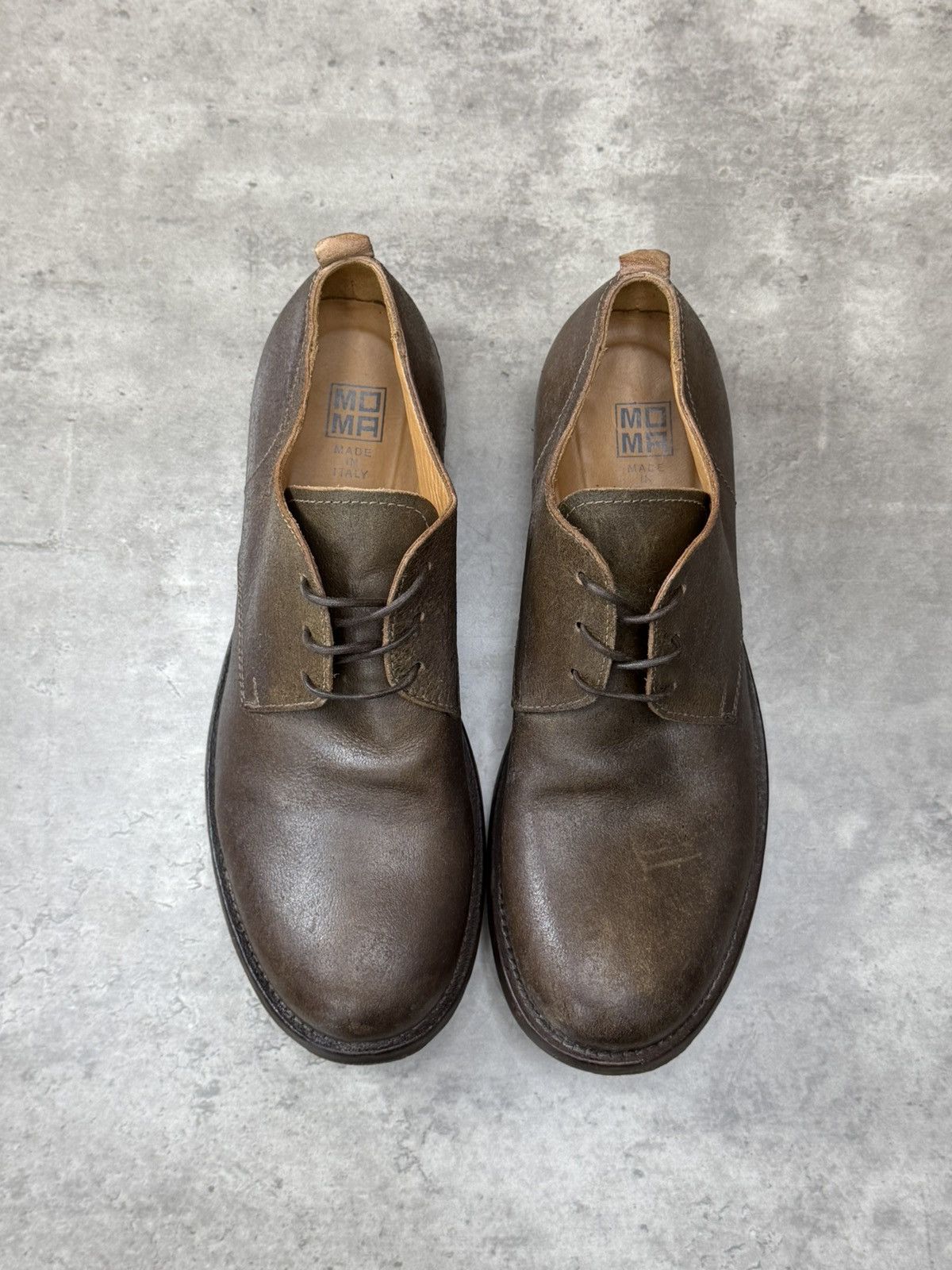 MoMA MOMA Brown Leather Distressed Derby Shoes Size 42 Size US 9 / EU 42 - 1 Thumbnail
