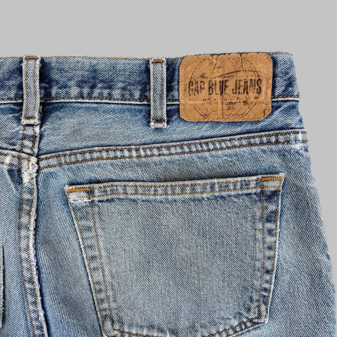 Gap × Vintage Gap 1990 9s Vintage W34 L29 Patched USA Blue Denim Jeans Size US 34 / EU 50 - 6 Thumbnail