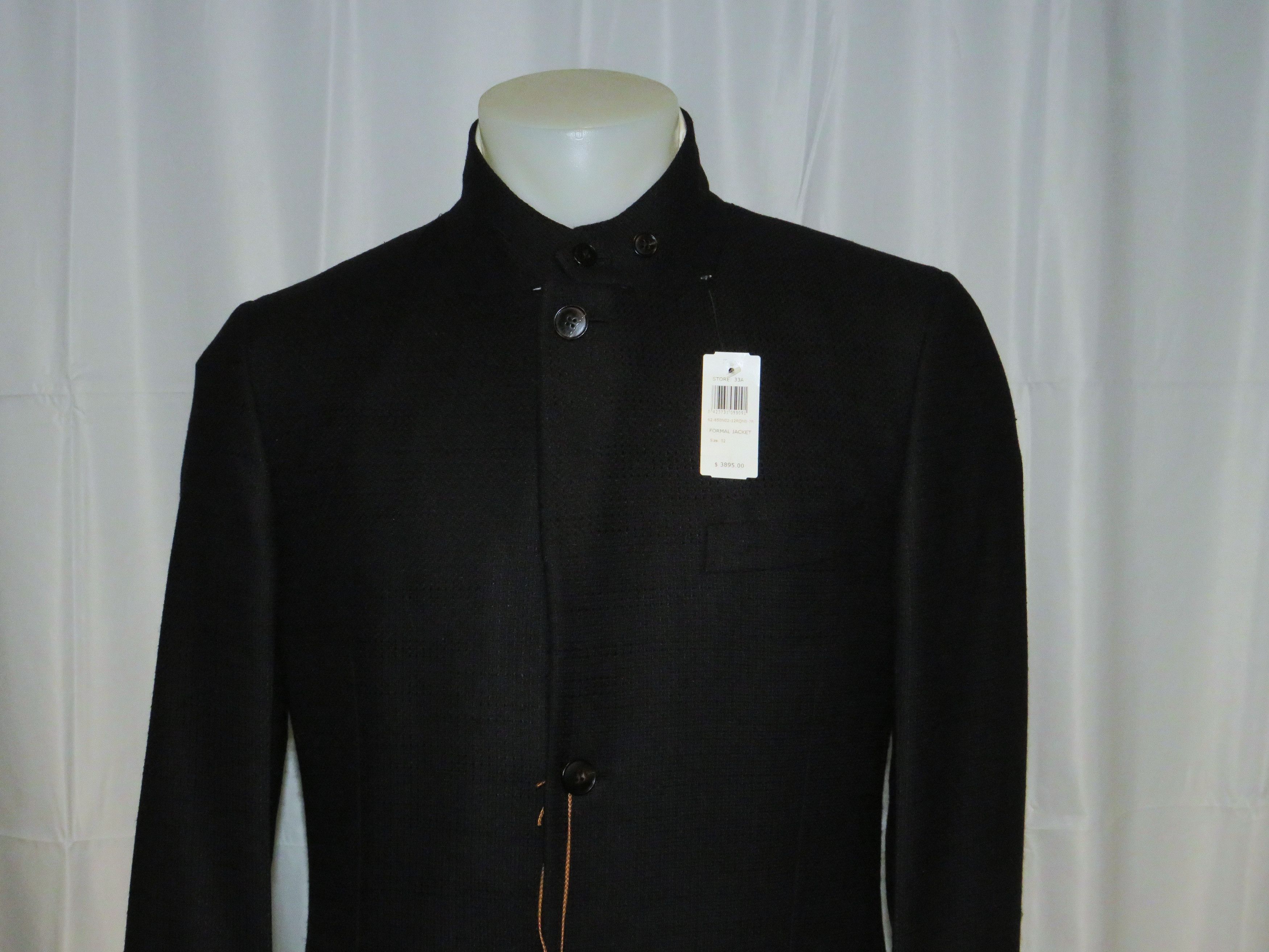 Ermenegildo Zegna Couture Black Hopsack Silk Blend Two Button Blazer 42R NWT Size 42R - 7 Thumbnail