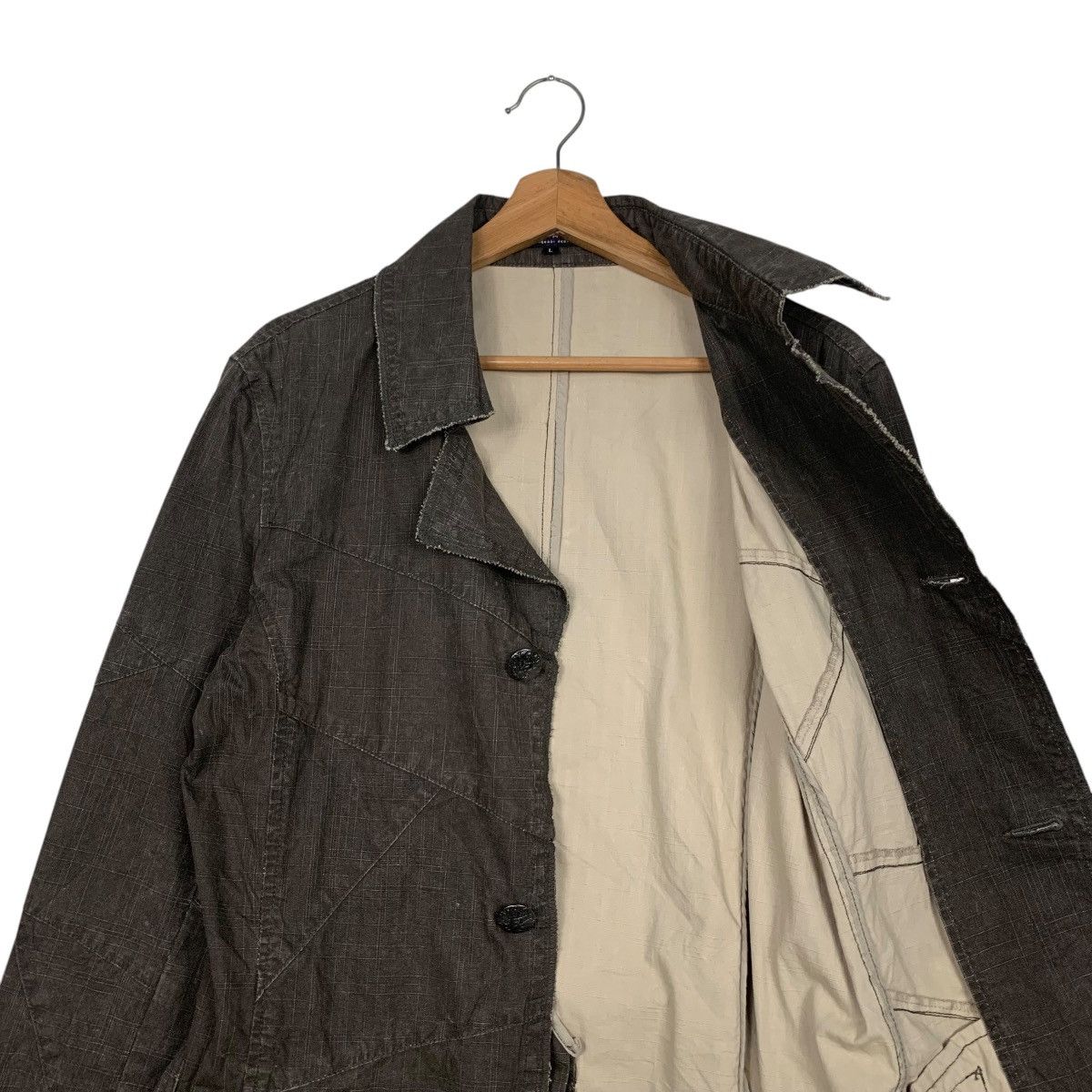 In The Attic IN THE ATTIC Cotton Crosshatch Belted Coat Jacket #2784-C126 Size L / US 10 / IT 46 - 9 Thumbnail