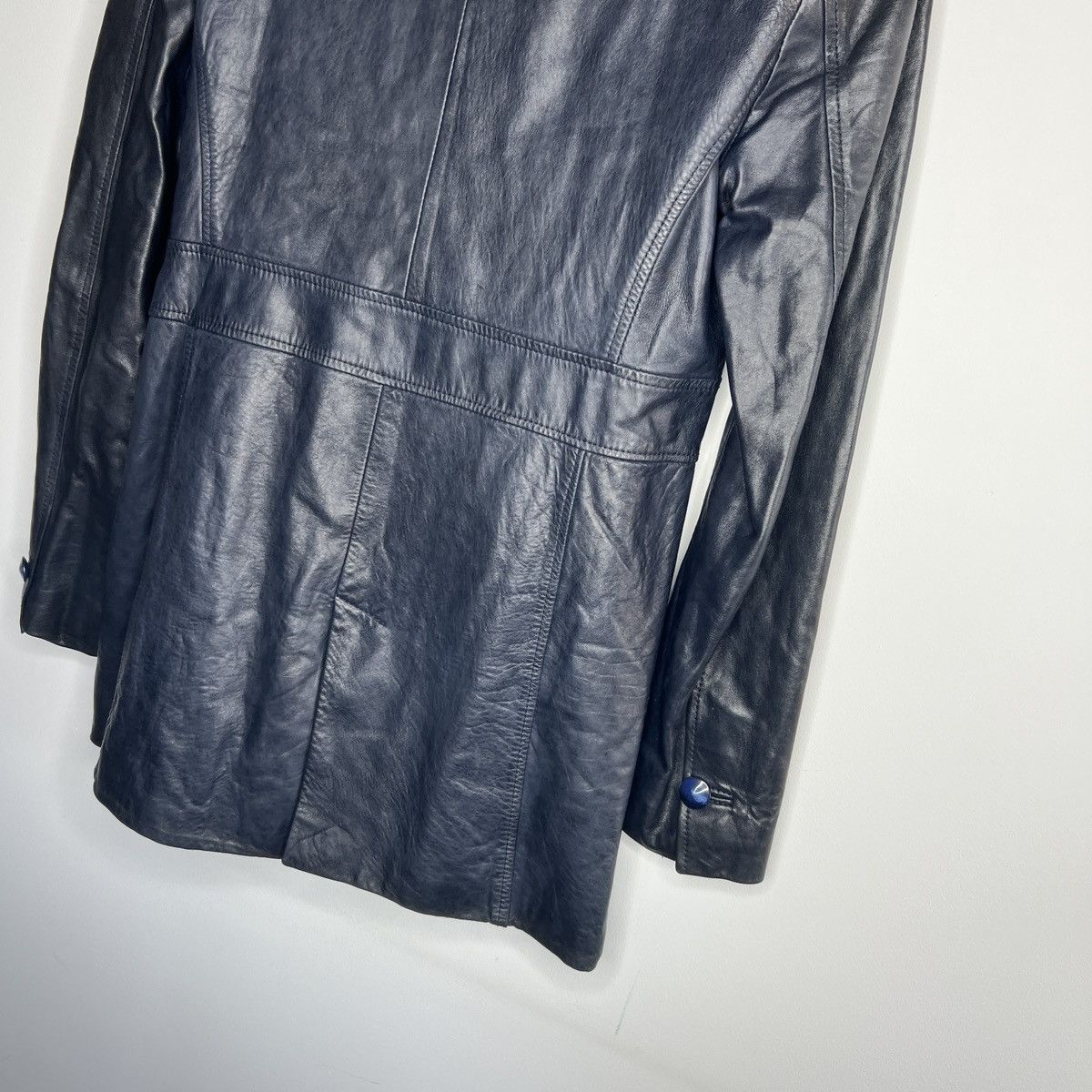Gucci Gucci Tom Ford Vintage Leather Jacket Coat Dark Navy Y2K Size S / US 4 / IT 40 - 12 Thumbnail
