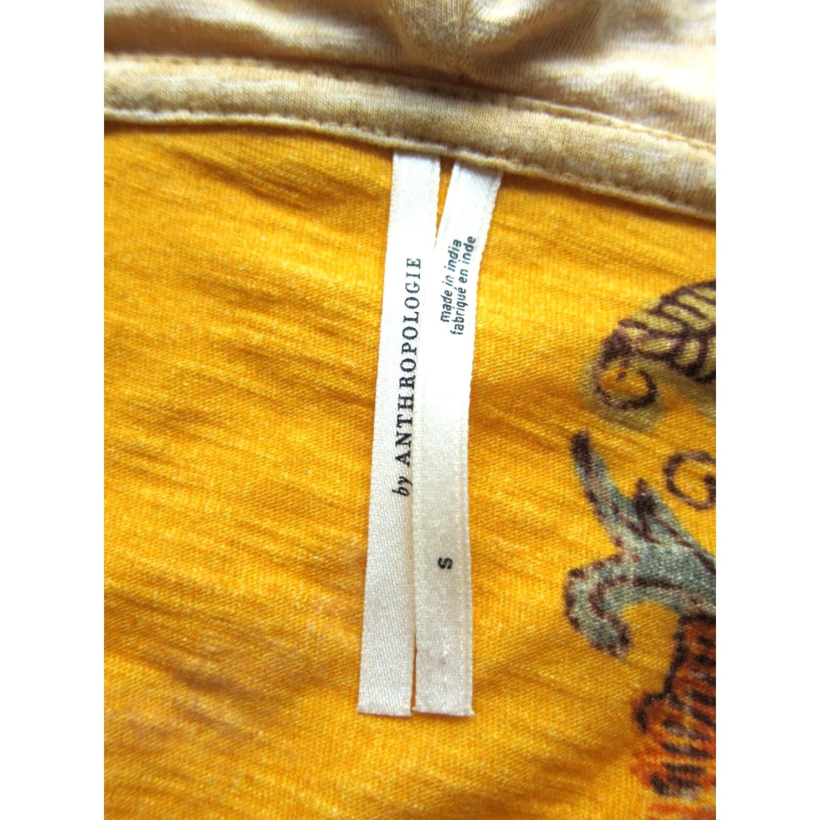 Anthropologie Anthropologie Hoodie Shirt Womens Small Orange Floral Long Sleeve Jersey Cotton Sweatshirt Size S / US 4 / IT 40 - 3 Thumbnail