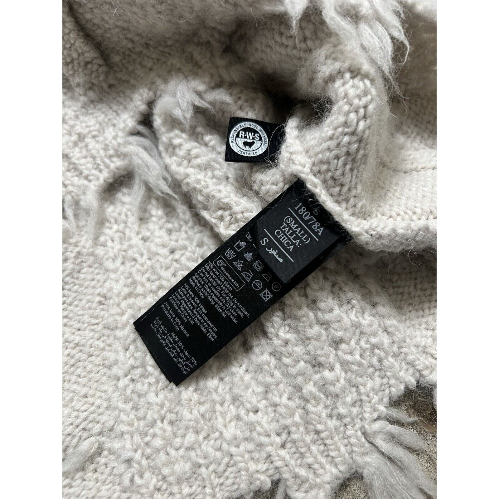 Allsaints NWT Mens White Hennet Crew Pullover Chunky Wool Alpaca $259 Size US S / EU 44-46 / 1 - 7 Thumbnail