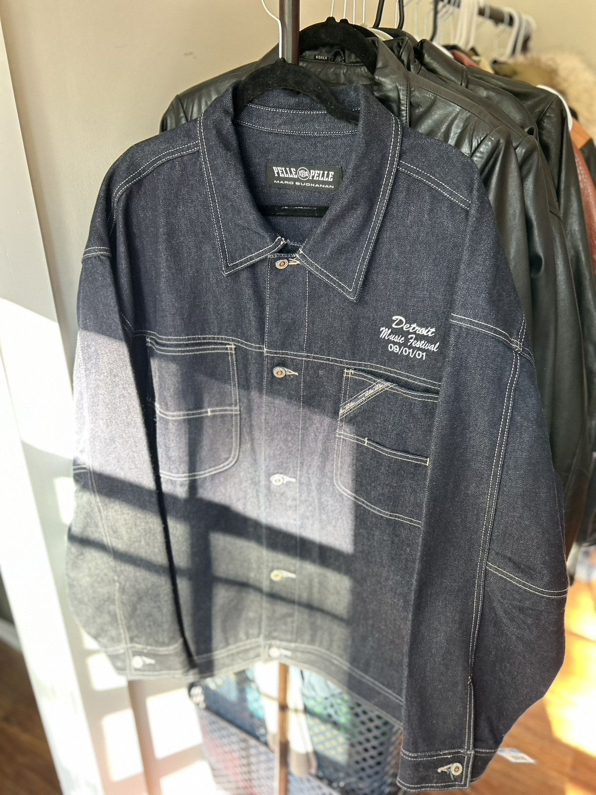 Pelle Pelle VTG Marc Buchanan x Pelle Pelle Embroidered Denim Jacket Size US XXL / EU 58 / 5 - 1 Thumbnail