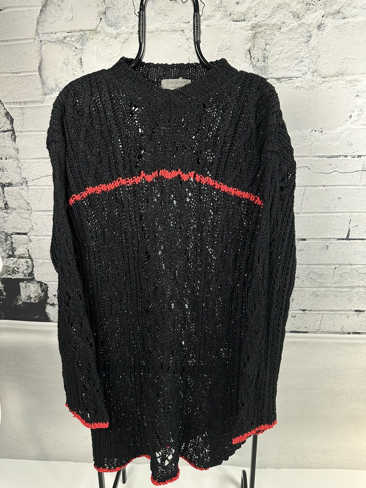 Yohji Yamamoto Woven CableKnit Sweater Knitwear ss1996