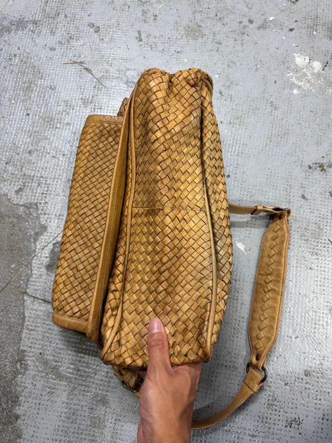 Designer × Giorgio Brato × Vintage 2000s Giorgio Brato Beige Woven Leather Shoulder Bag Size ONE SIZE - 10 Thumbnail