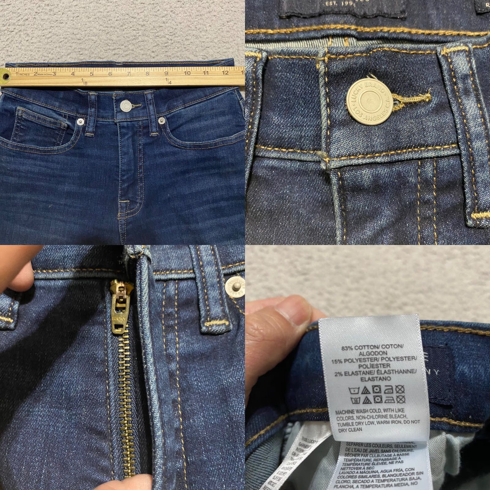 Lucky Brand Lucky Brand Jeans Blue Denim Dark Wash Ava Mid Rise Super Skinny Womens 2 Size 26" / US 2 / IT 38 - 8 Thumbnail