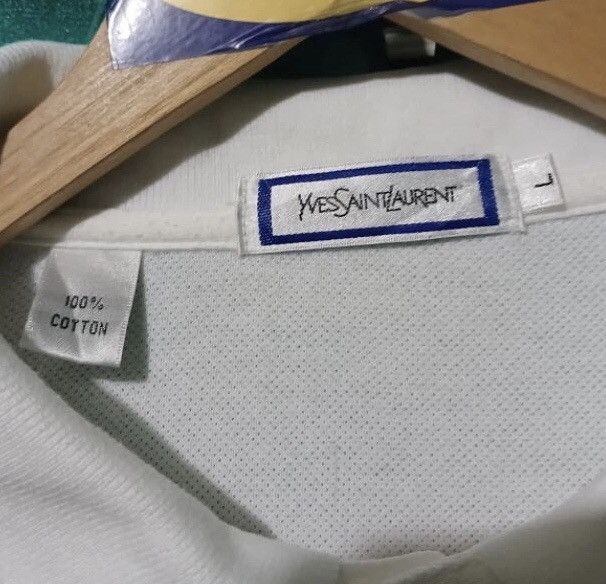 Yves Saint Laurent Vintage Yves Saint Laurent White Small Logo Polos Size US L / EU 52-54 / 3 - 4 Thumbnail