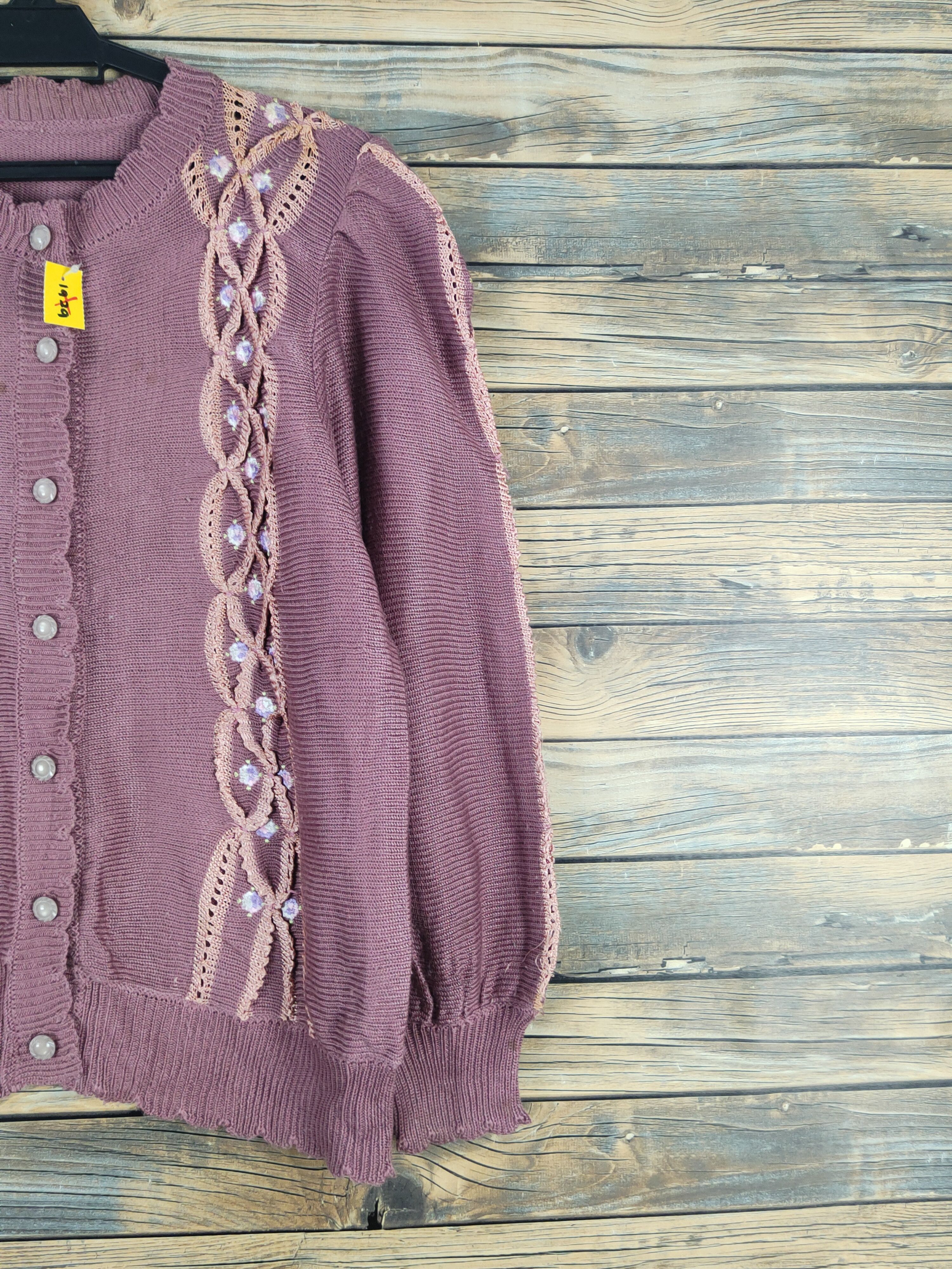 Aran Isles Knitwear Japan vintage Pink Knitwear Cardigan #W1094 Size L / US 10 / IT 46 - 5 Thumbnail