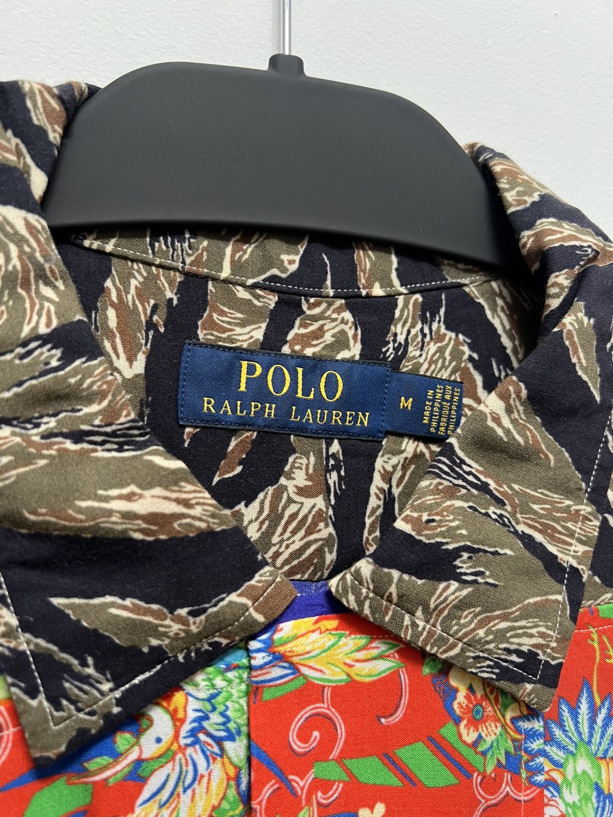 Polo Ralph Lauren × Ralph Lauren Polo Ralph Lauren Tiger Patchwork Rayon Button Down Shirt Size US M / EU 48-50 / 2 - 5 Thumbnail