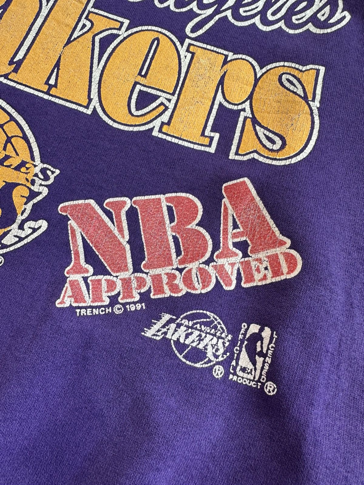 NBA 1991 Vintage LA Lakers NBA Purple Sweatshirt Los Angeles Size US M / EU 48-50 / 2 - 7 Thumbnail