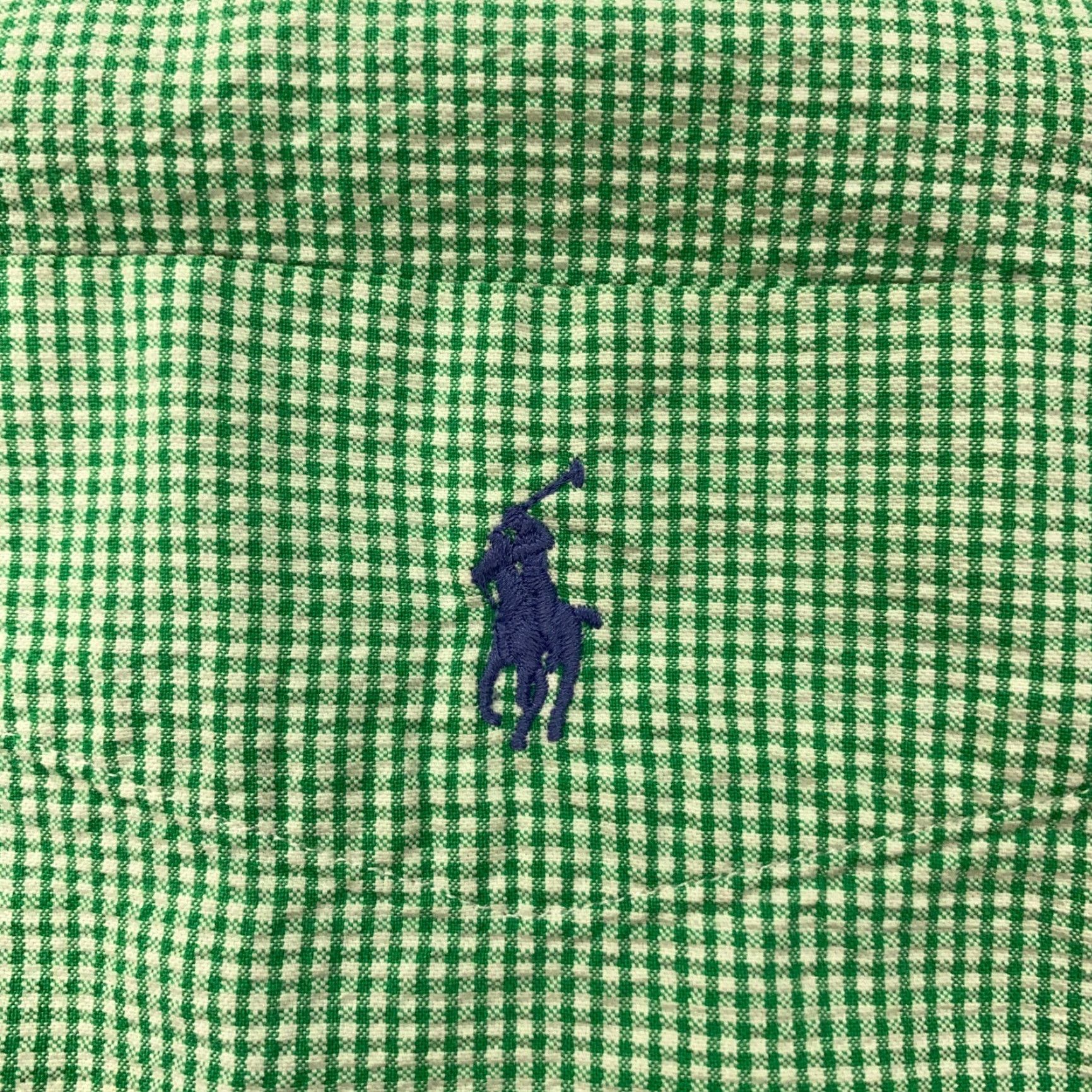 Ralph Lauren VINTAGE Ralph Lauren Shirt Mens Large Green Check Gingham Polo Pony Retro 90s, Button-Up, Short Sleeve, Cotton, Casual Wear, Preppy Mens L Size US L / EU 52-54 / 3 - 3 Thumbnail