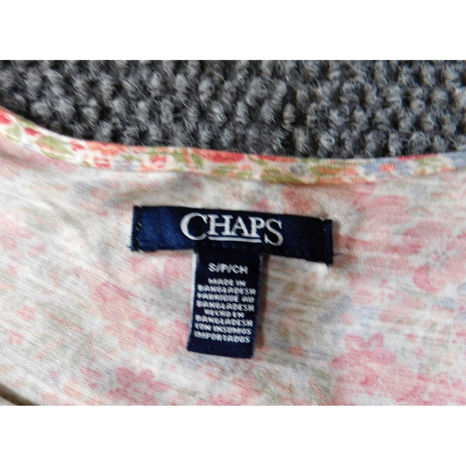 Chaps Chaps Blouse Womens S Pink Floral Knit Cotton Casual Sleeveless Crew Neck Pullover Button Regular Size S / US 4 / IT 40 - 5 Thumbnail