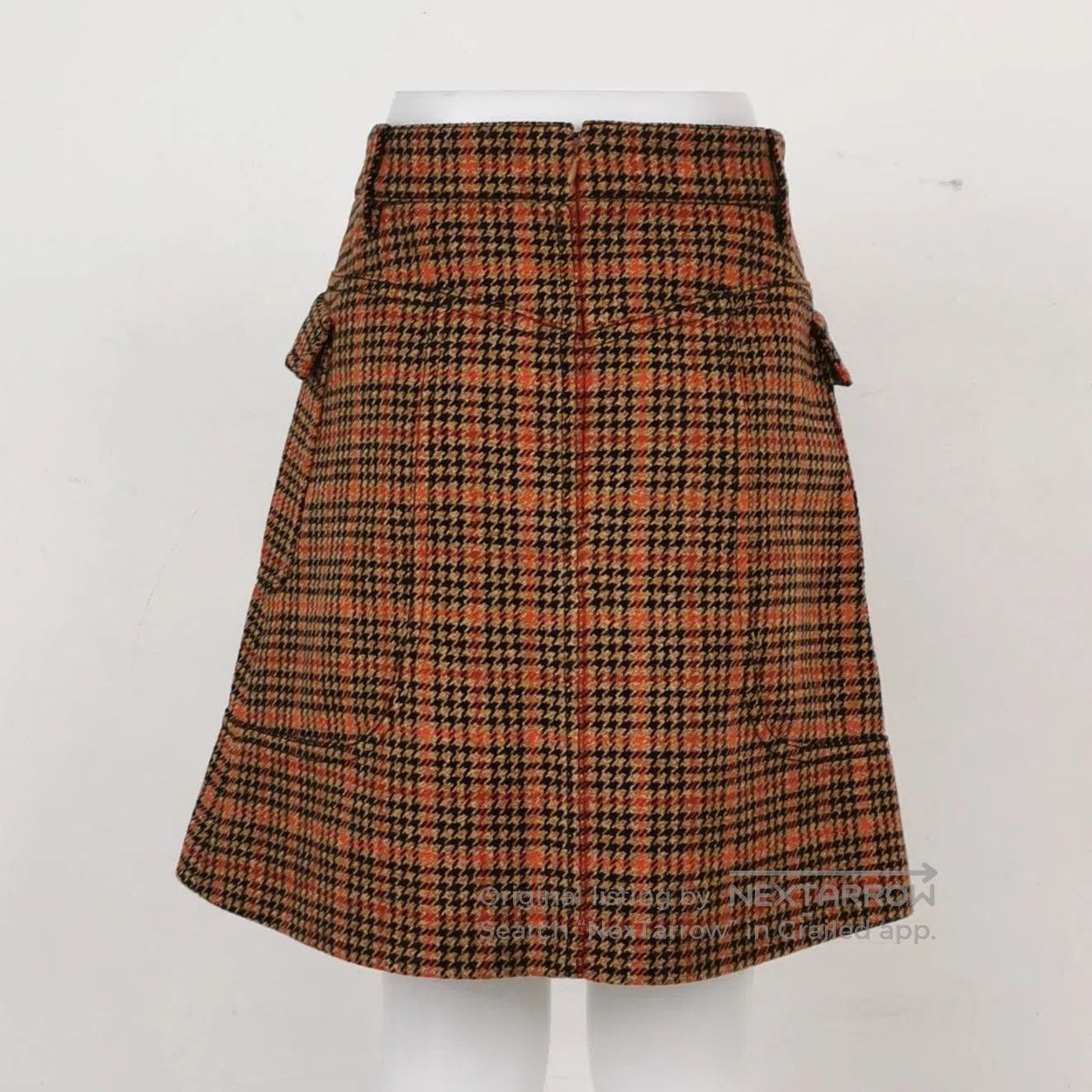 Prada Wool Blend Plaid Mini Skirt Size 42.