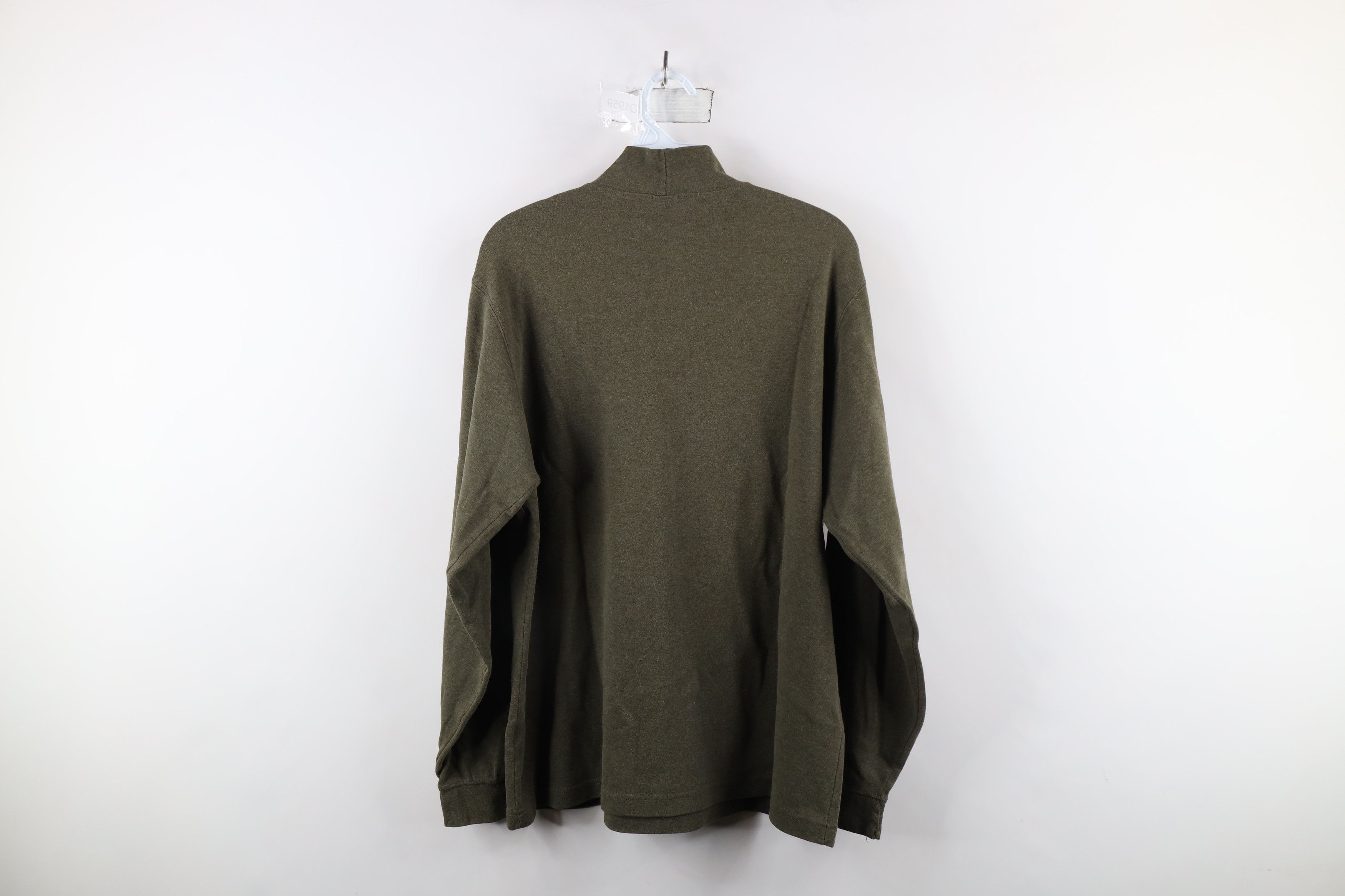 Lands' End × Vintage Vintage 90s Lands End Blank Mock Neck T-Shirt Green USA Size US L / EU 52-54 / 3 - 10 Thumbnail