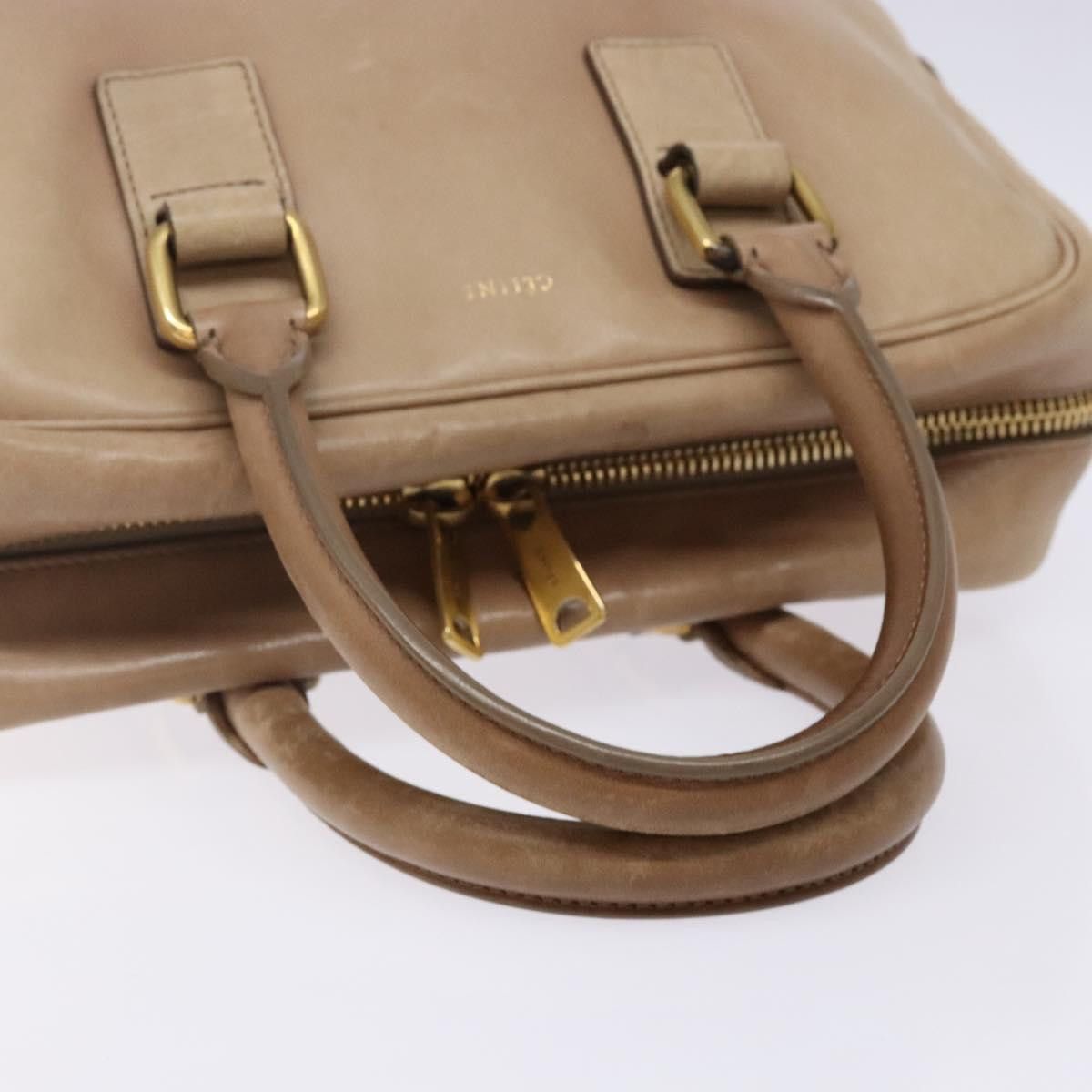 Celine CELINE Hand Bag Leather Beige Gold Size ONE SIZE - 7 Thumbnail