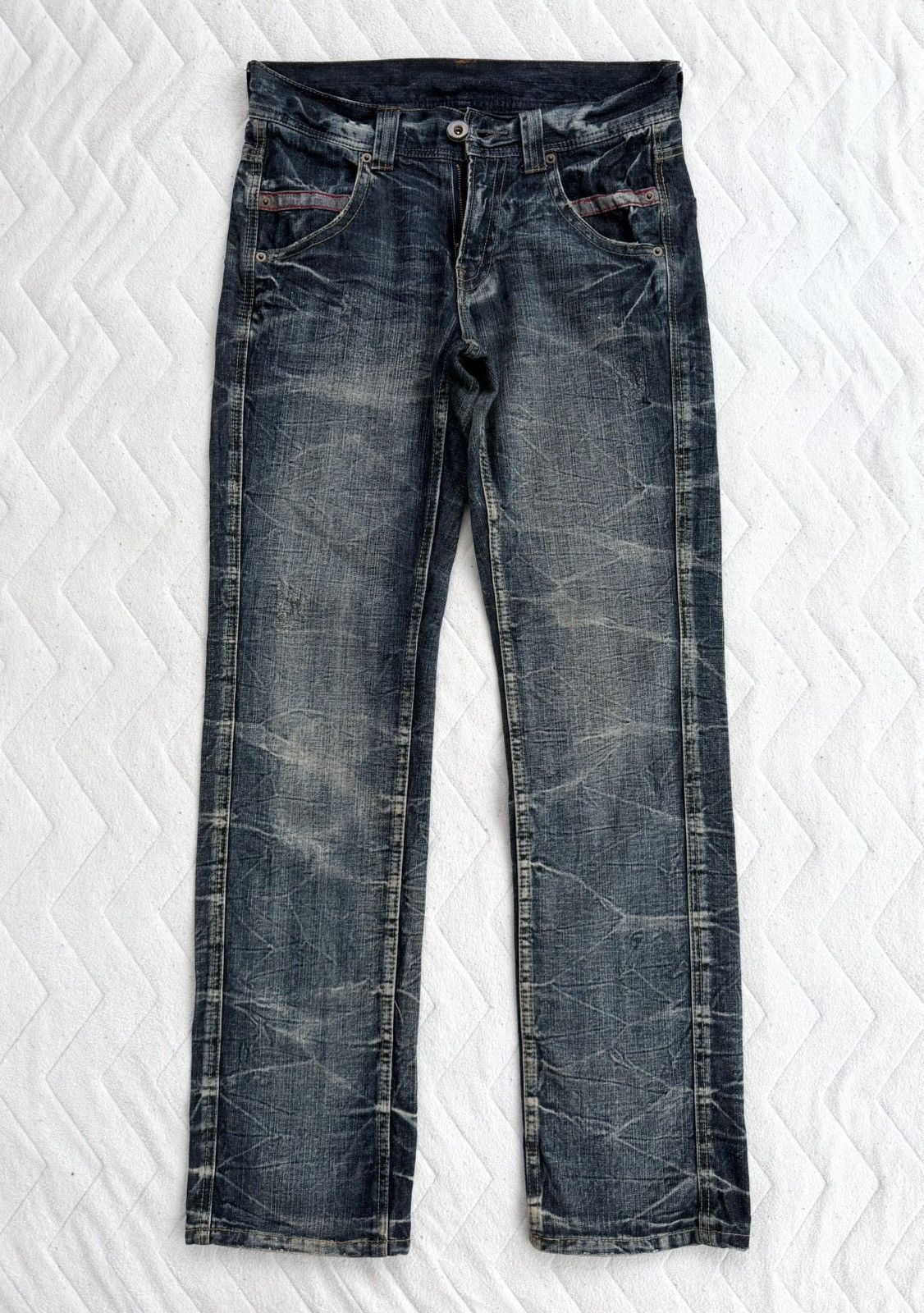 Japanese Brand Japanese Denim Distressed Faded Jeans Indigo Vintage Wash Size US 32 / EU 48 - 1 Thumbnail