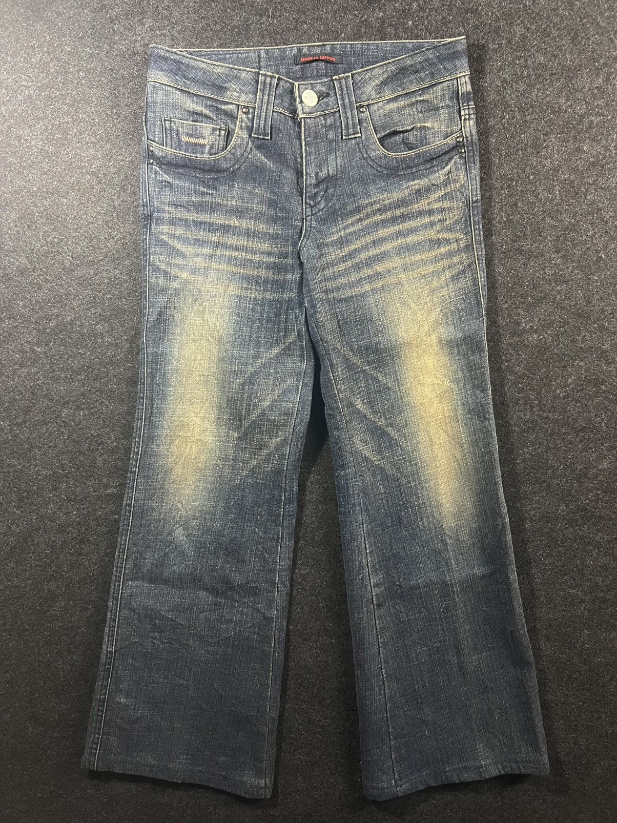 Japanese Brand Et made in nippon distressed fade flare jeans Size US 29 - 1 Thumbnail