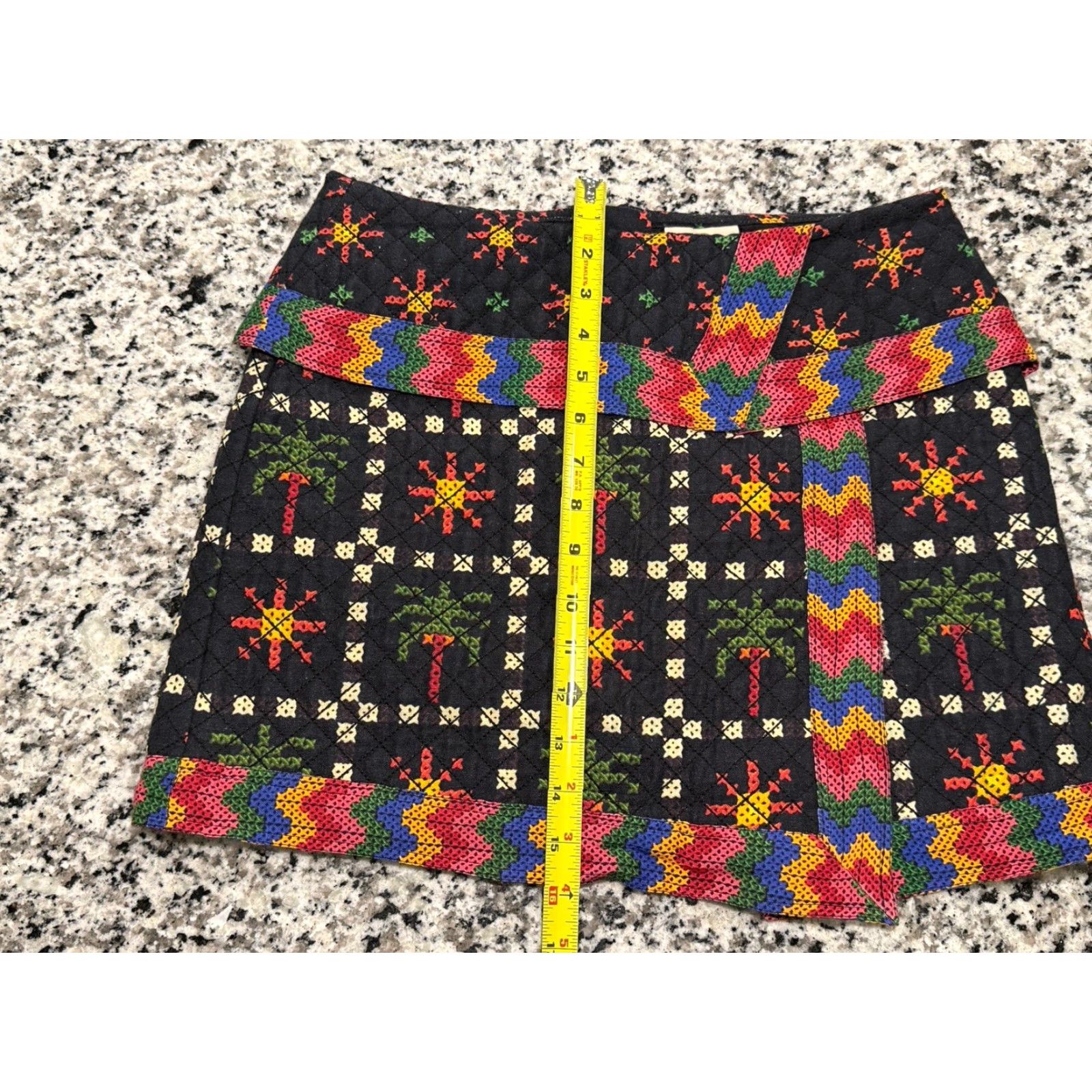 Farm Rio Farm Rio Skirt Womens Mini Quilted Multicolor Macaw Night Size 32" / US 10 / IT 46 - 5 Thumbnail