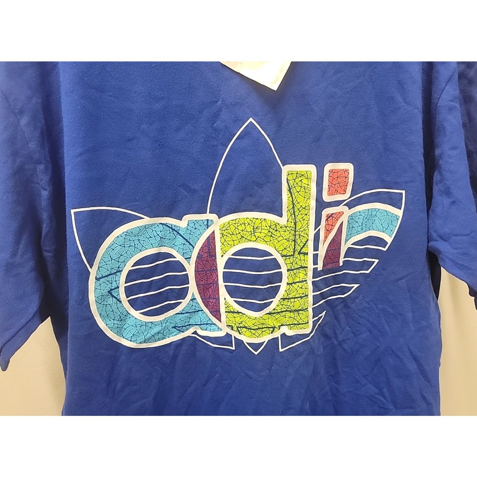 Adidas VINTAGE adidas Trefoil Tshirt Adidas Graphic Shirt Men L Blue NWT Size US L / EU 52-54 / 3 - 4 Thumbnail