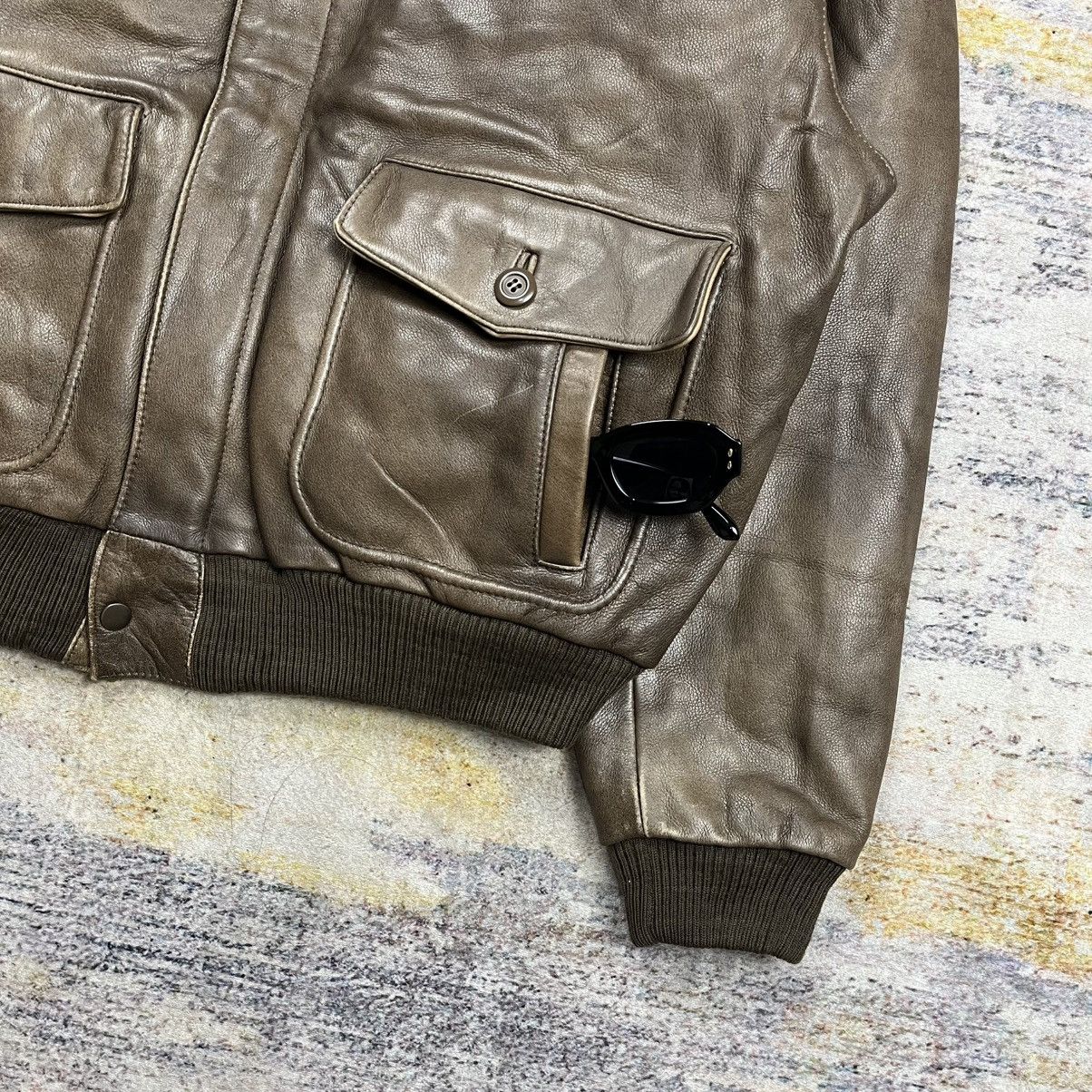 Japanese Brand Vintage harajuku leather bomber flight jacket Size US L / EU 52-54 / 3 - 4 Thumbnail